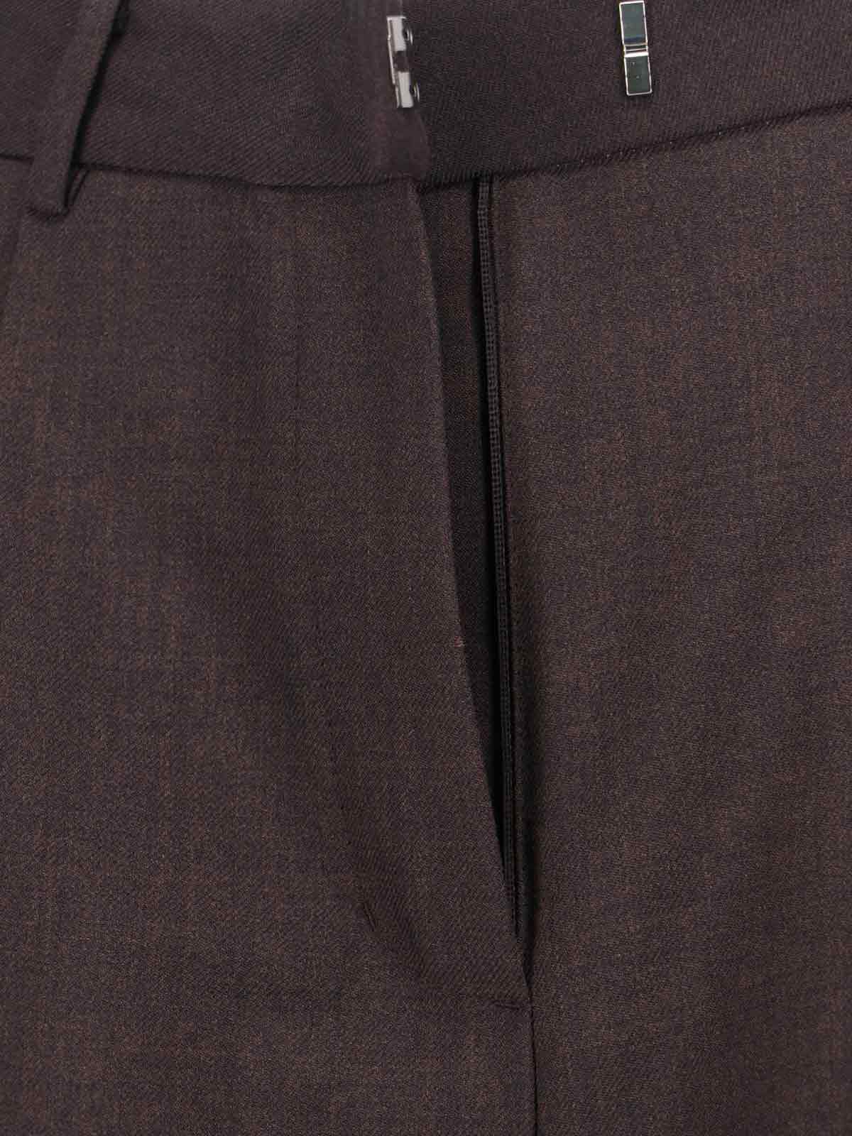 Low Classic Tailored Trousers With Pockets And Loops In Brown