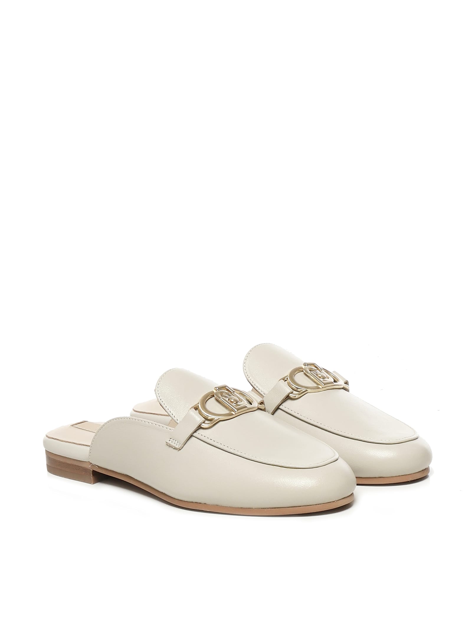 Shop Liu •jo Logo Leather Slippers