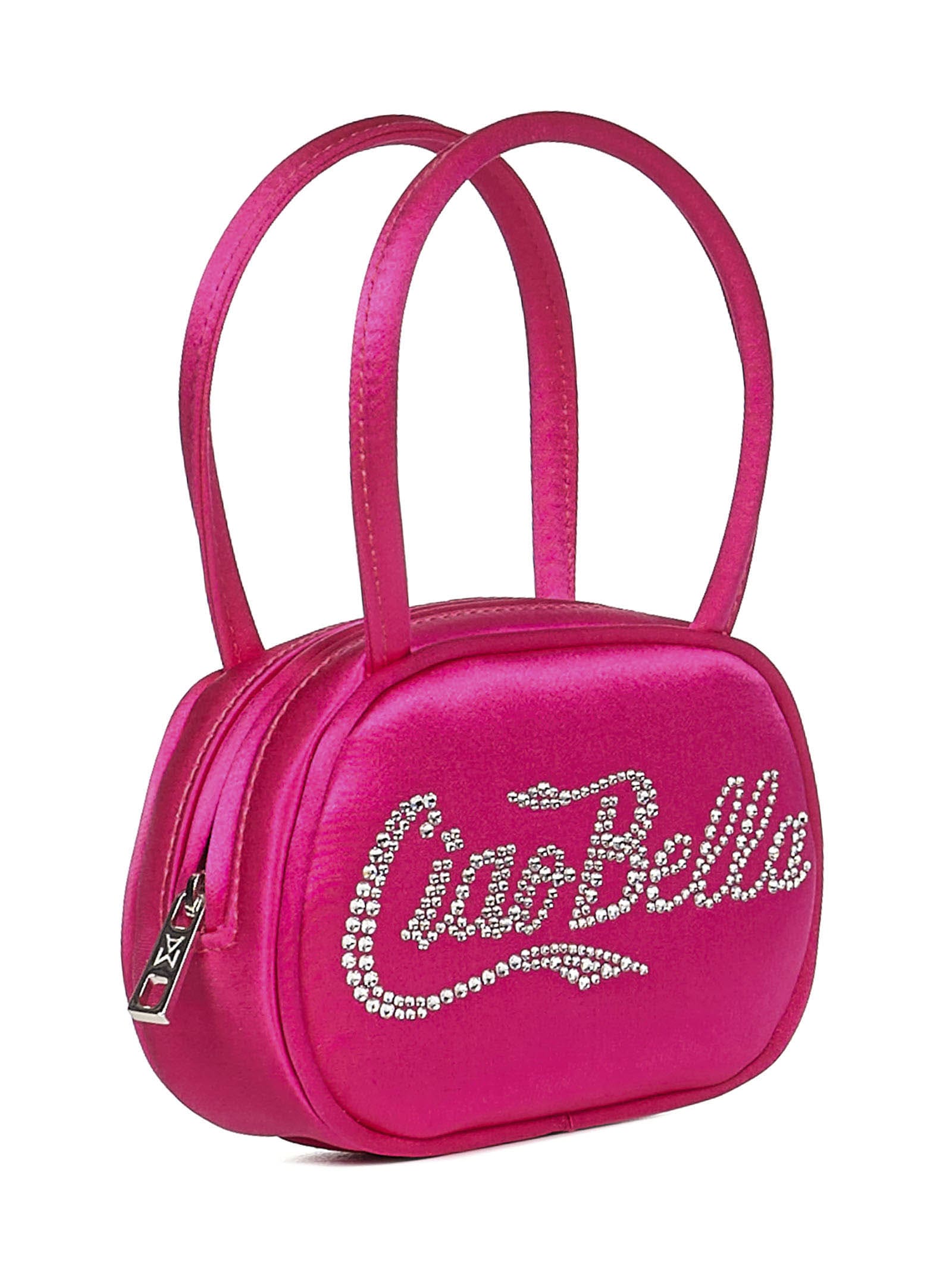 Amina Muaddi Superamini Bella Ciao Bella Satin Bag In Pink | ModeSens