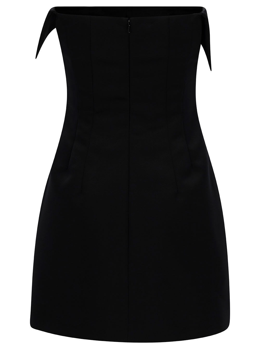 Shop Philosophy Di Lorenzo Serafini Mini Black Bustier Dress In Duchesse Woman