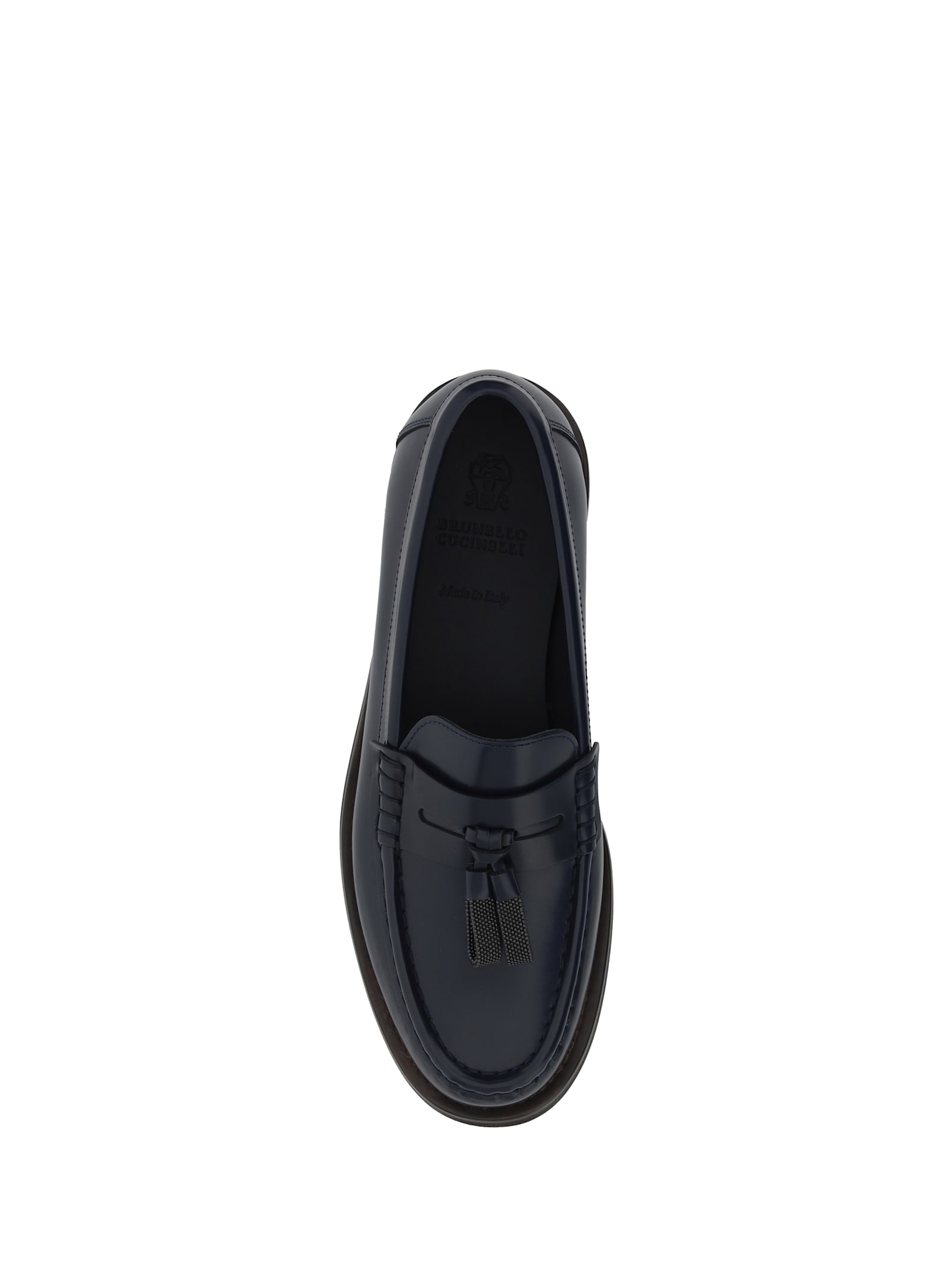 Shop Brunello Cucinelli Loafers In Night Sky