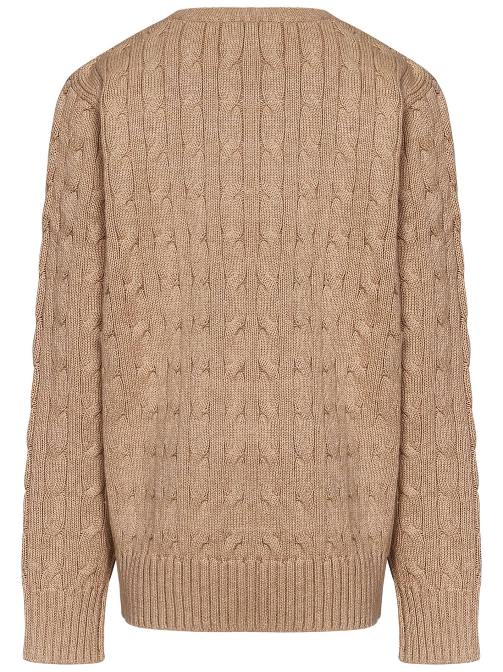 Shop Polo Ralph Lauren Kids Sweater In Beige