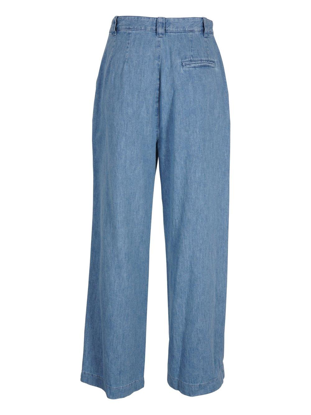 Shop Apc Tressie Wide-leg Pleated Jeans