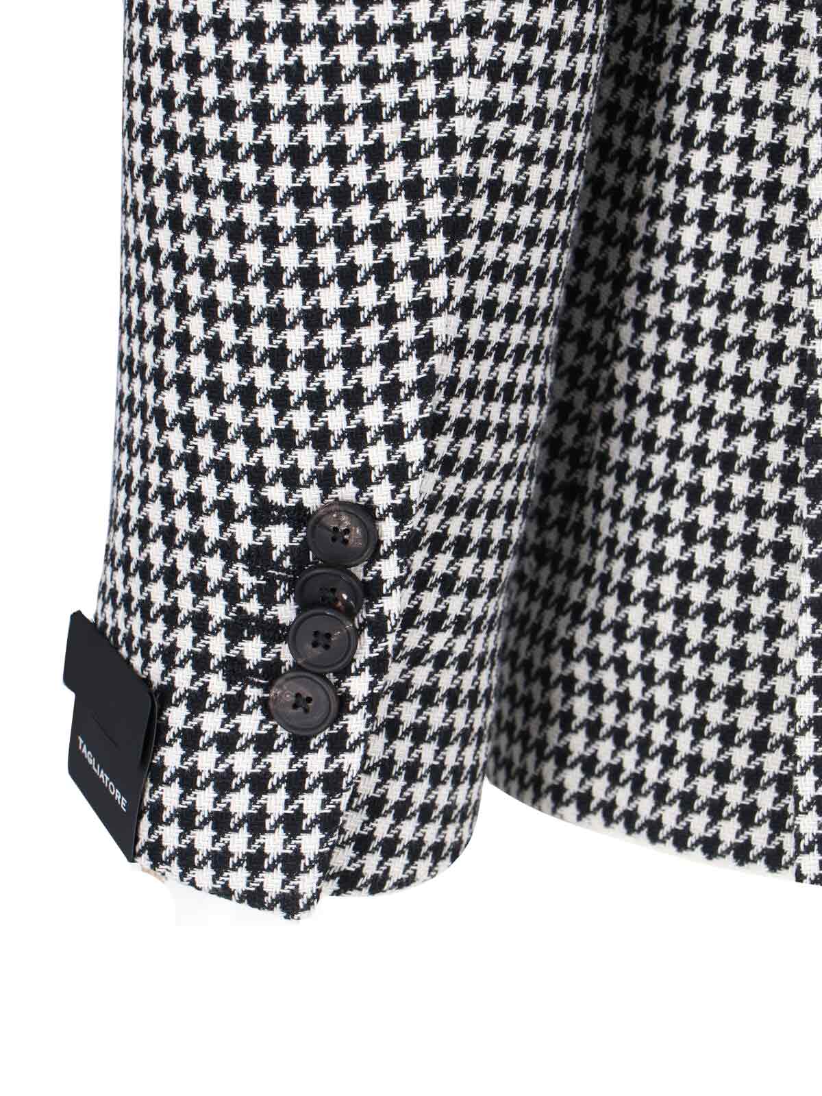 Tagliatore Houndstooth Blazer Long Sleeves In White