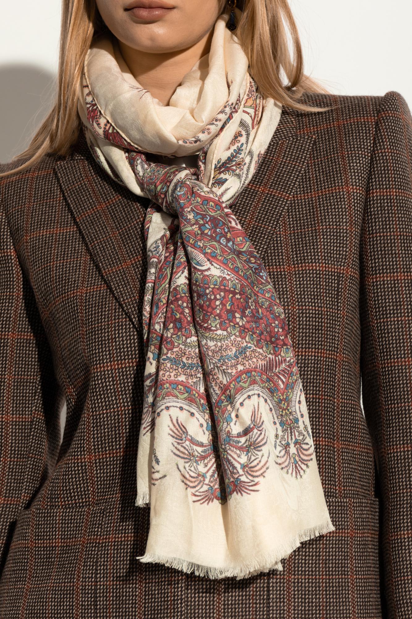 Etro Scarf With A Colorful Pattern In White