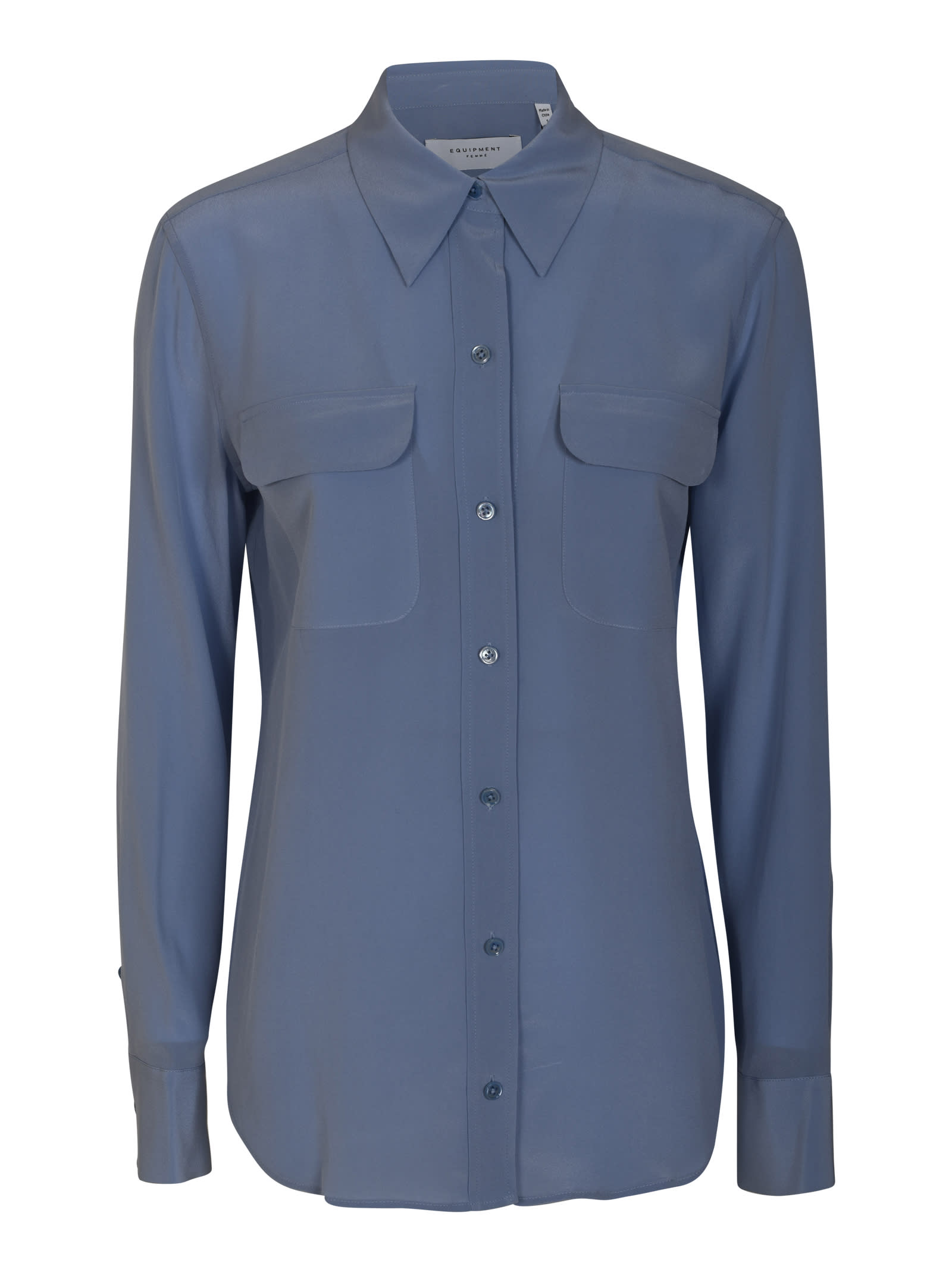 Shop Equipment Cargo Pocket Long-sleeved Shirt In Forever Blue