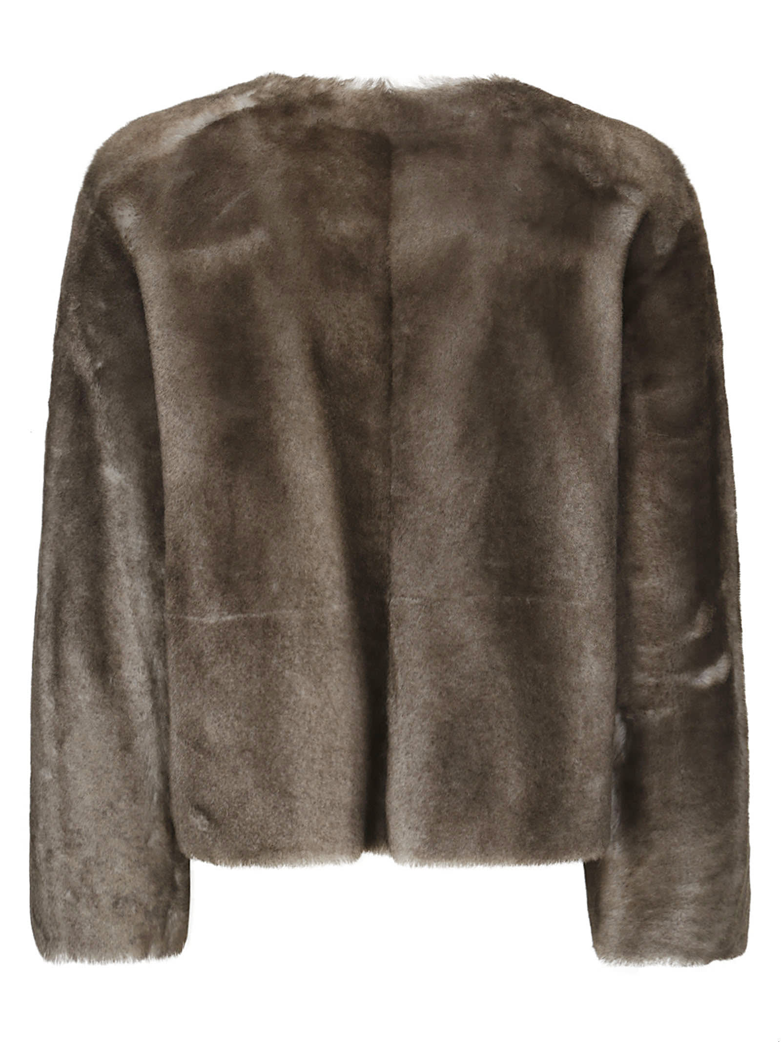 Shop Desa 1972 Shearling Jacket In Natural Grey