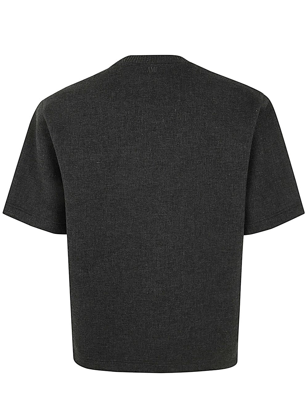 Shop Ami Alexandre Mattiussi Boxy Luxury Jersey Tshirt In Dark Grey