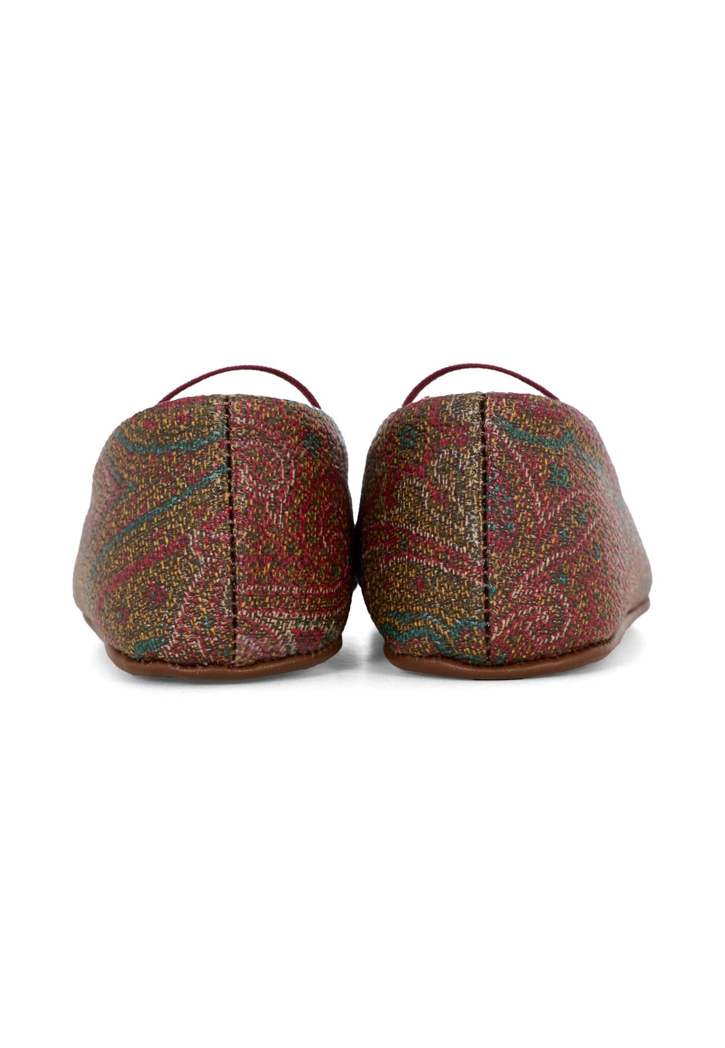 Etro Multicolor Ballet Flats For Baby Girl With Paisley Print In Brown