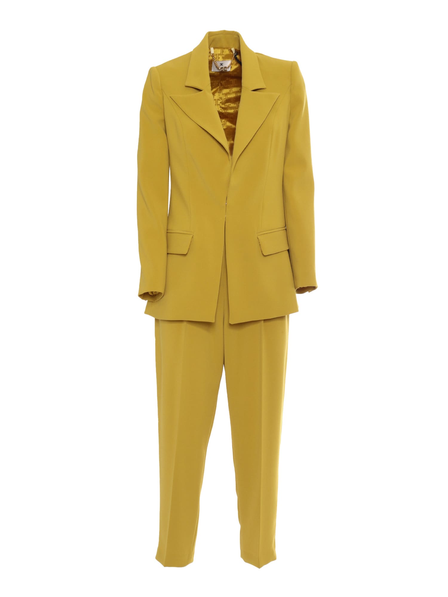 Elisabetta Franchi Jacket+trousers In Yellow