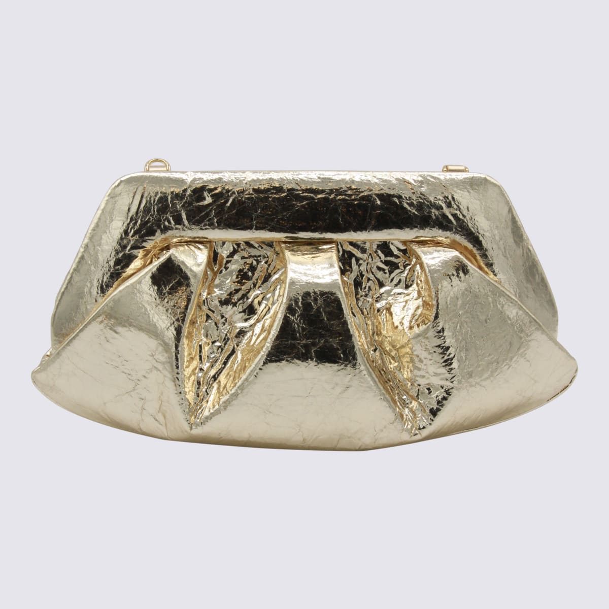 Themoirè Emera Gold Handbag With Crinkled Texture In Metallic