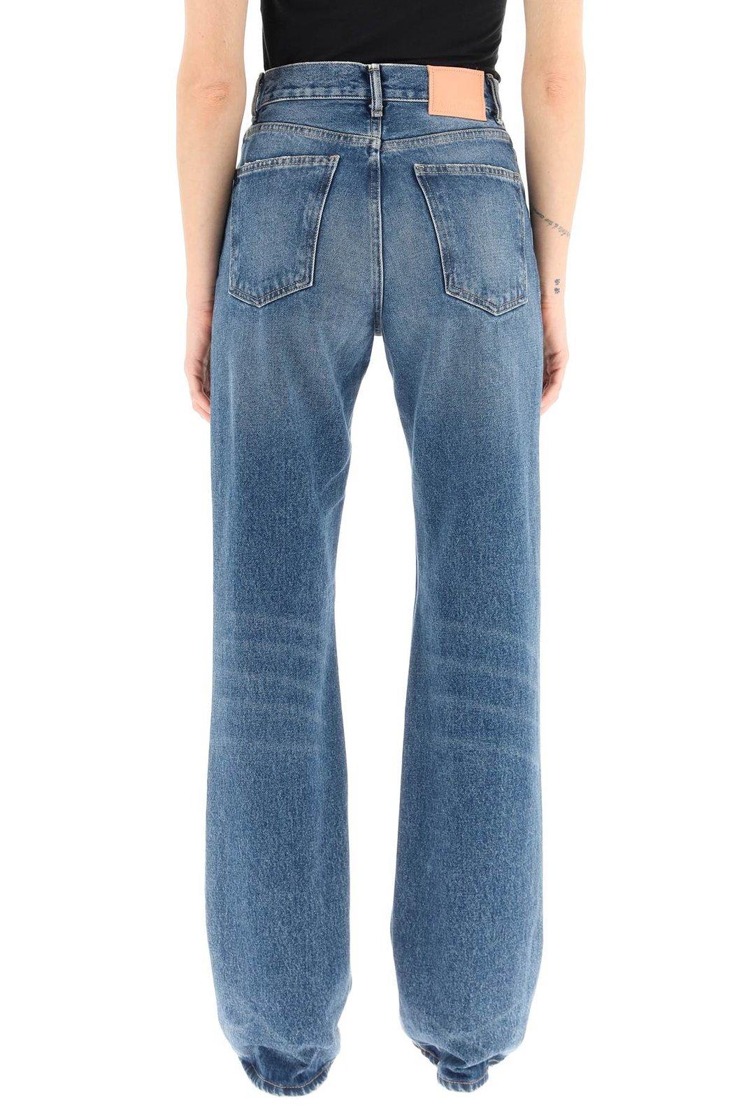 Shop Acne Studios Distressed Mid-rise Jeans In Blue