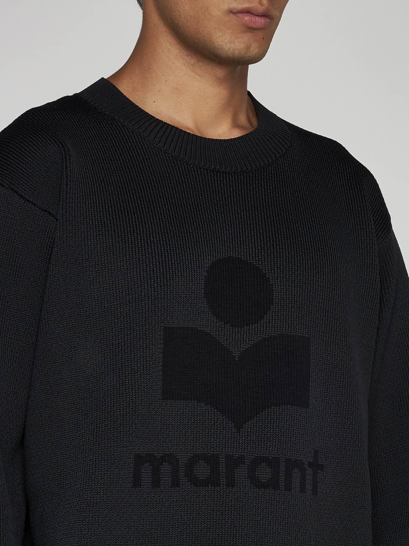Isabel Marant Logo Intarsia Crewneck Sweater In Black