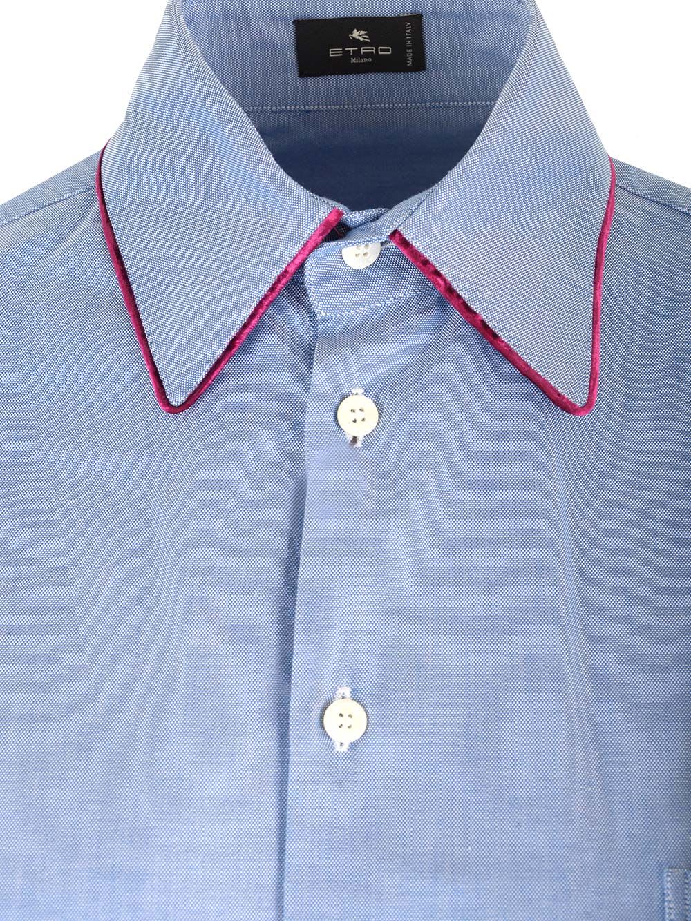 Shop Etro Oxford Cotton Shirt In Light Blue