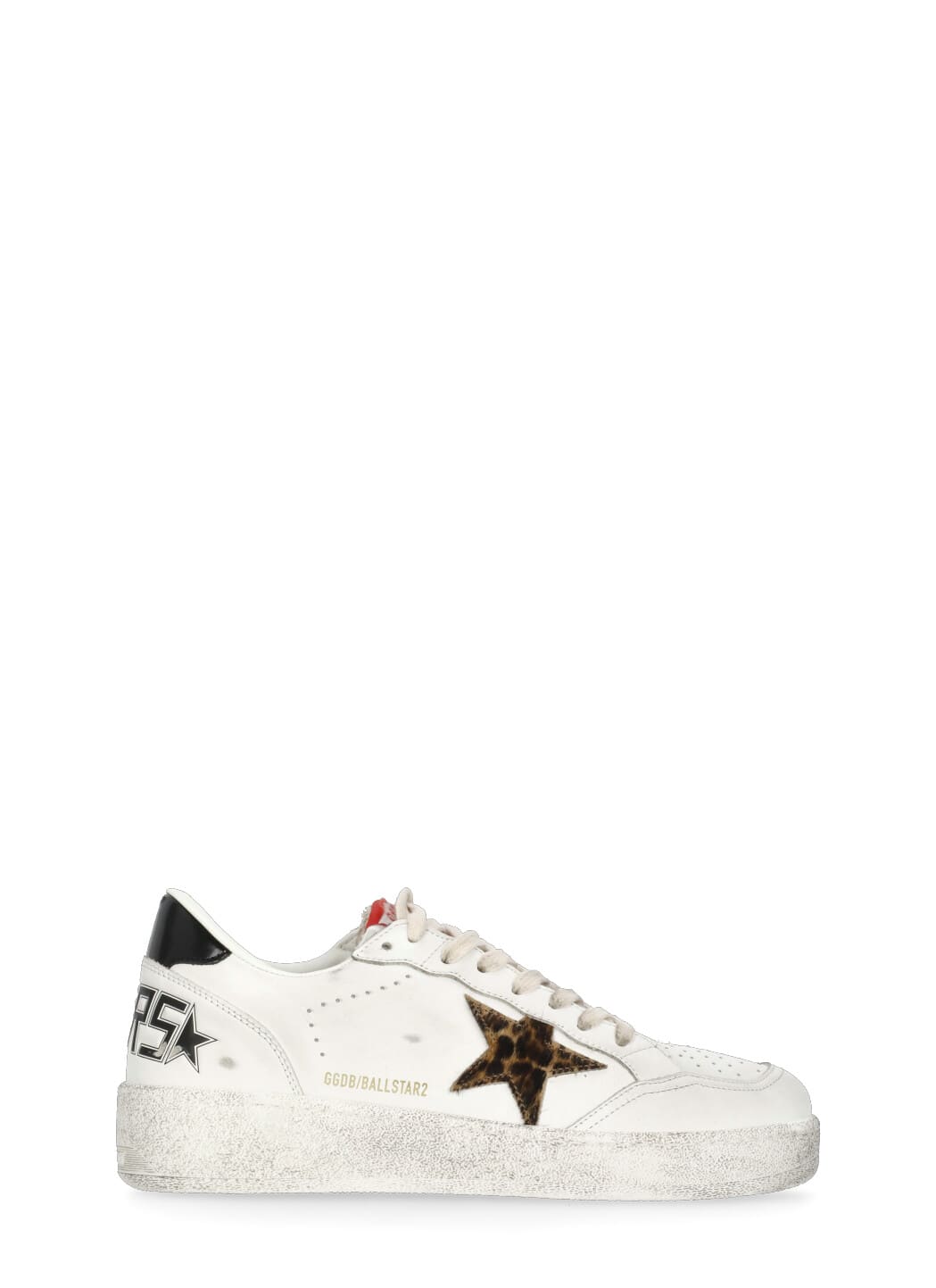 Golden Goose Leopard-print Leather Star Sneakers In White