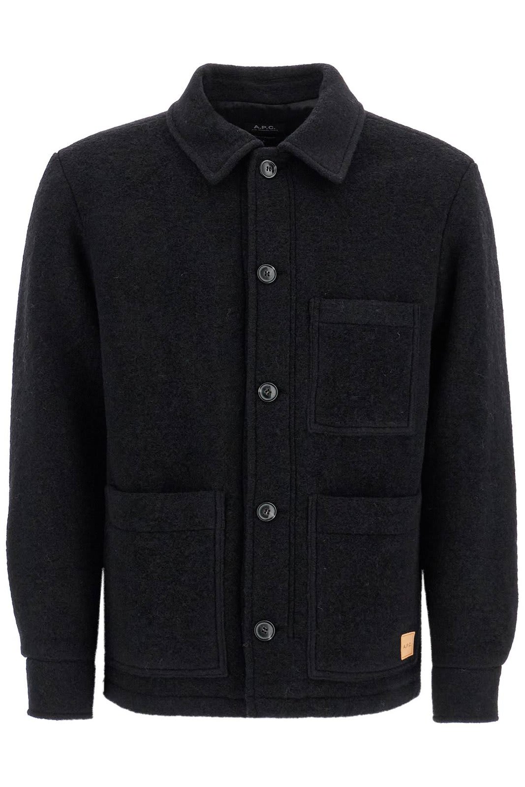 Shop Apc Emile Logo Patch Casual Jacket In Black