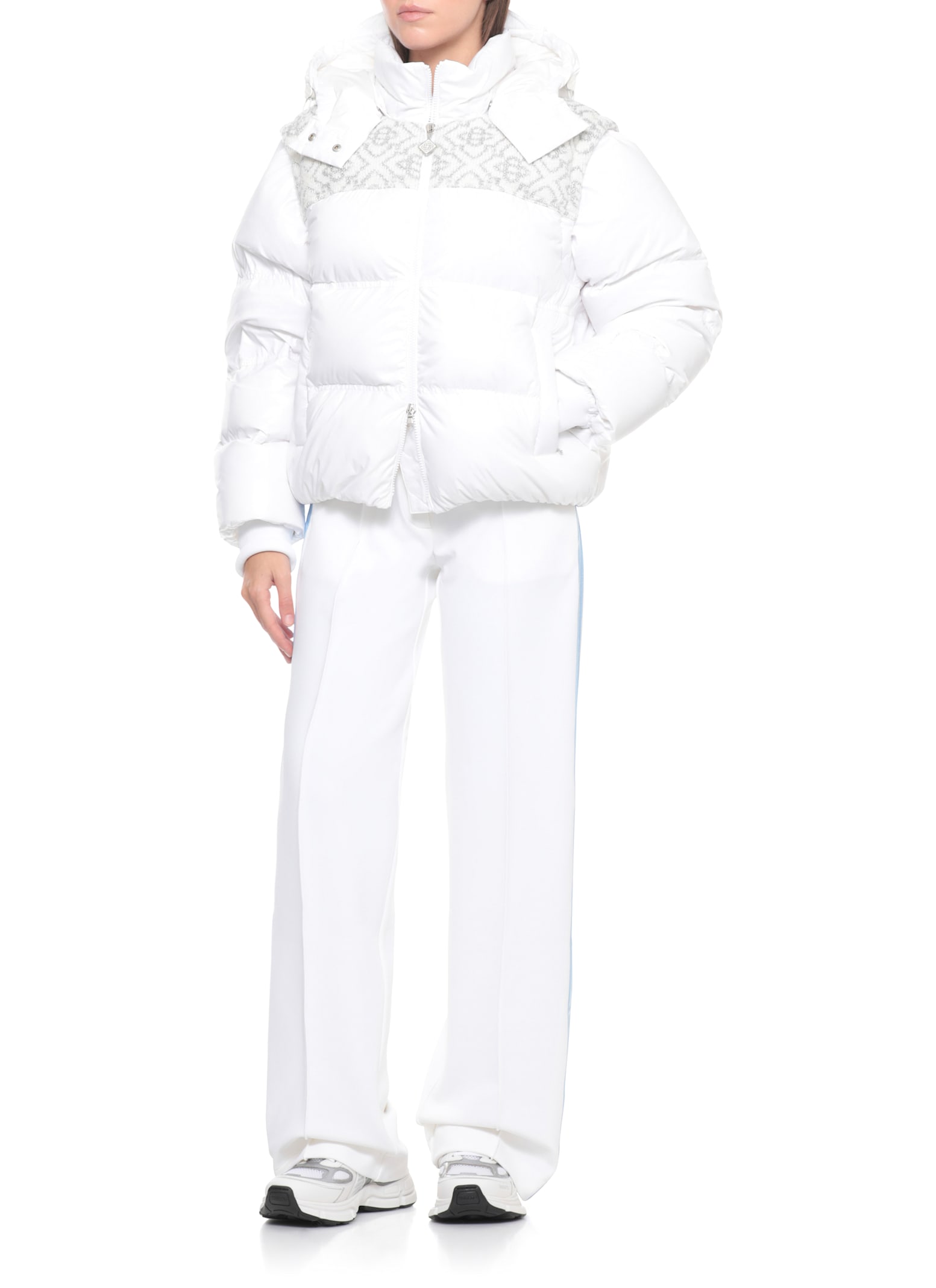 Casablanca High Waist Wide Leg Trousers With Stripes In White