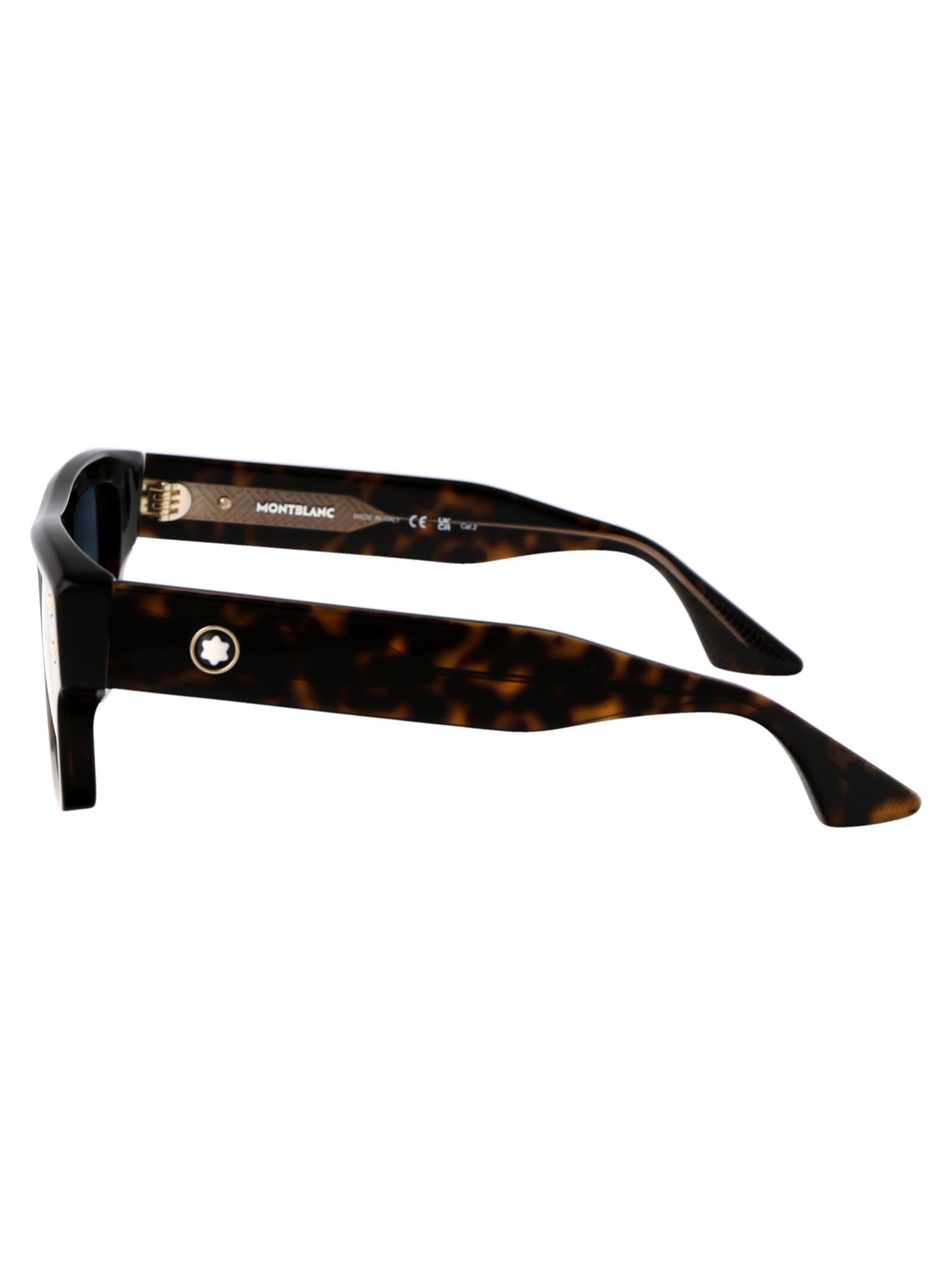 Shop Montblanc Mb0253s Sunglasses In 002 Havana Havana Blue