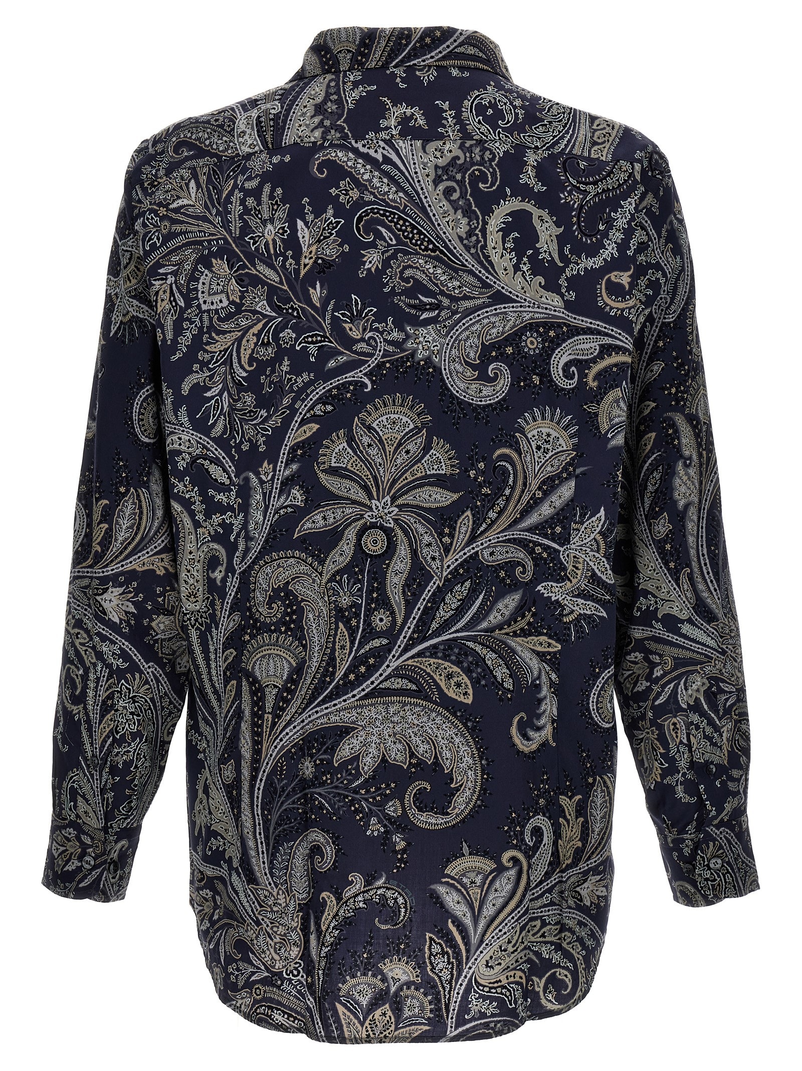 Shop Etro Paisley Shirt In Blue