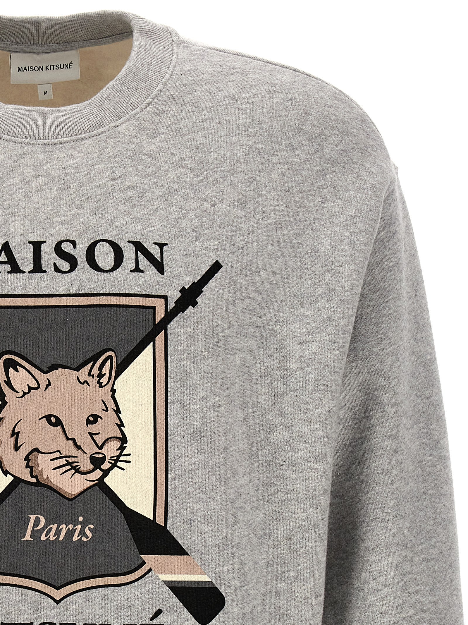 Shop Maison Kitsuné College Fox Sweatshirt In Gray