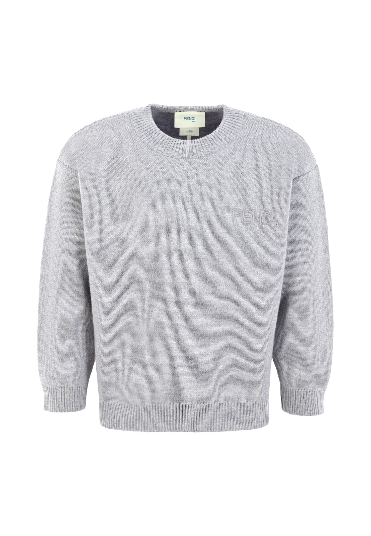 Fendi Crew Neck Sweater In Gray