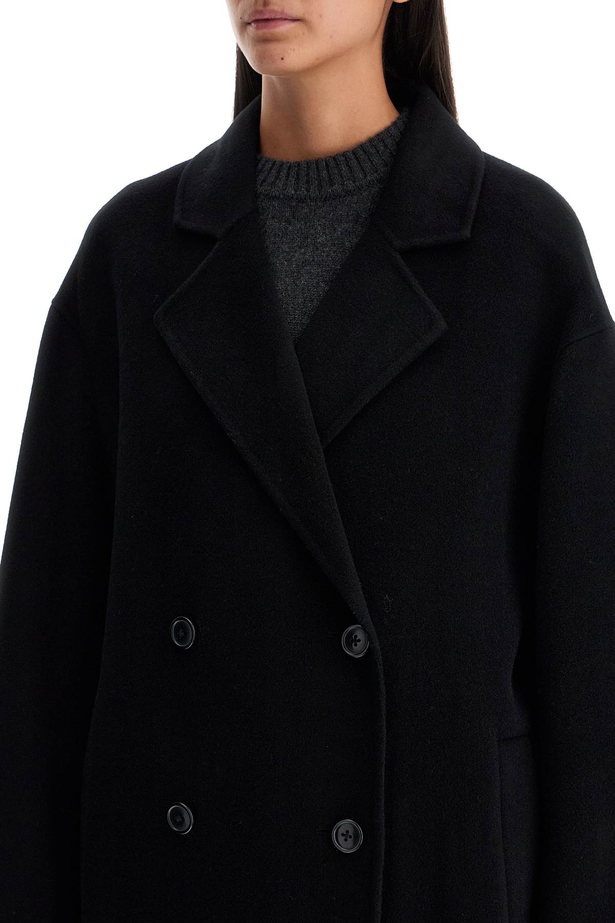 Shop Loulou Studio Long Wool And Cashmere Coat Borne In Black (black)