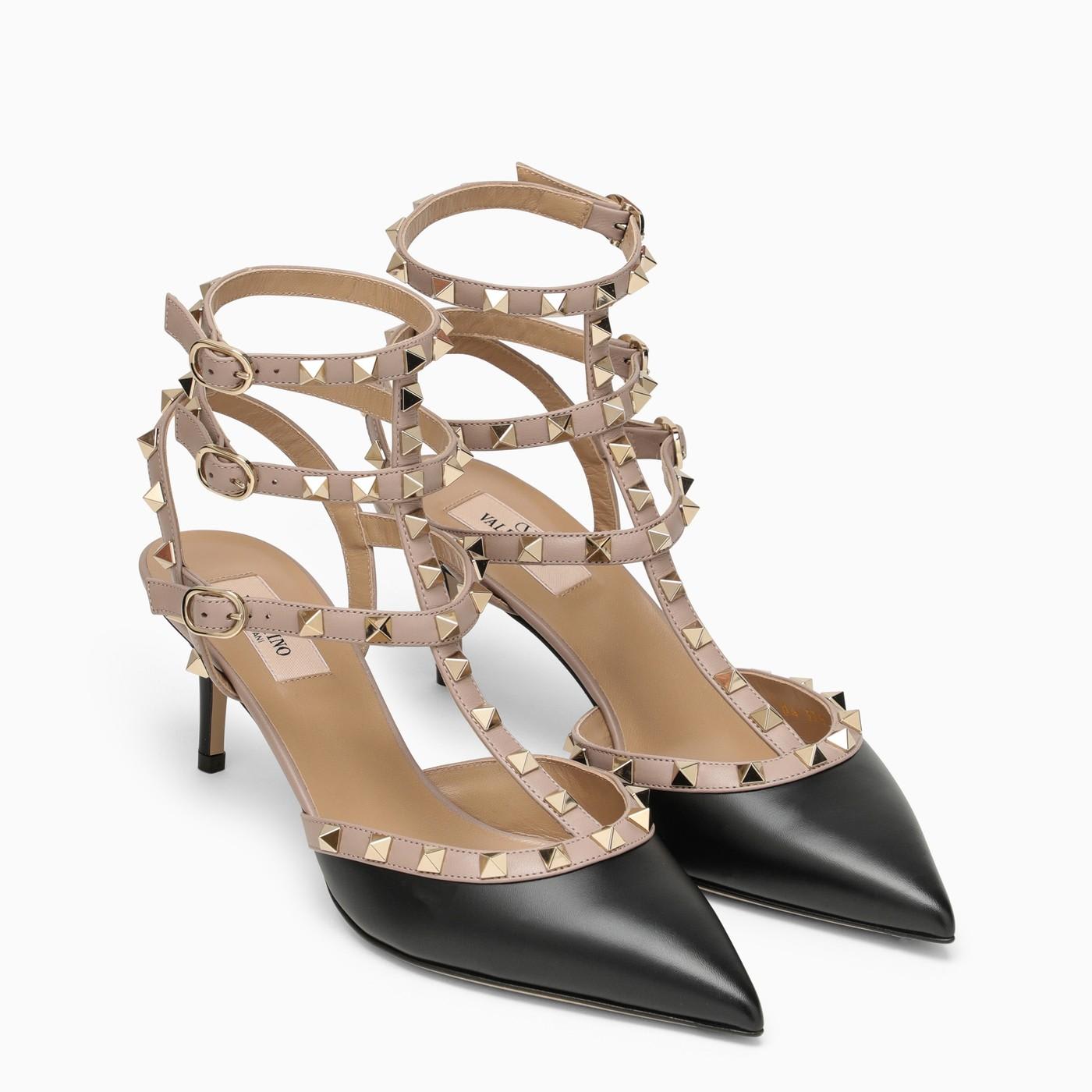 Shop Valentino Black\/poudre Rockstud Slingback