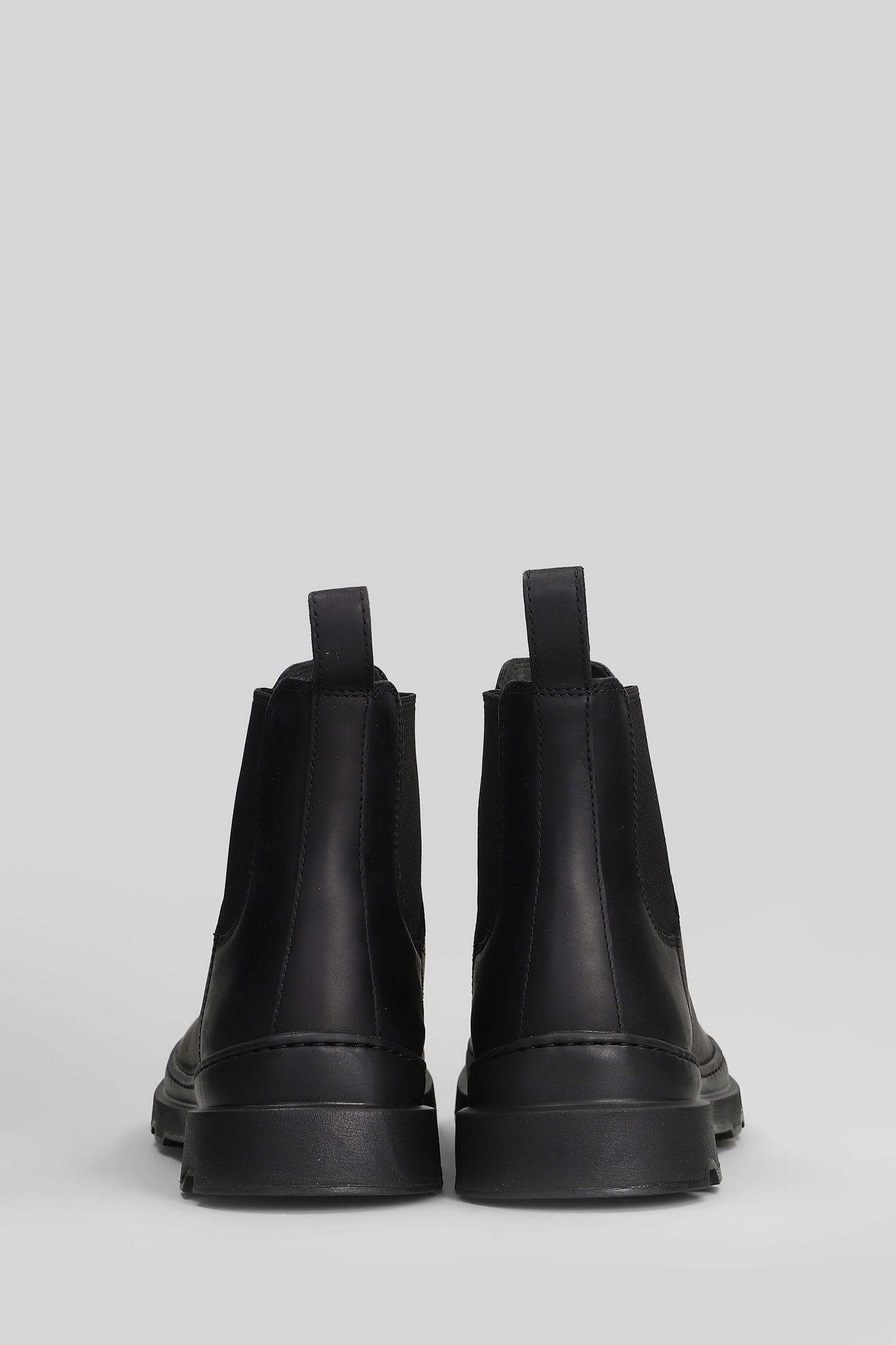 Camper Brutus Ankle Boots In Black Leather In Multi