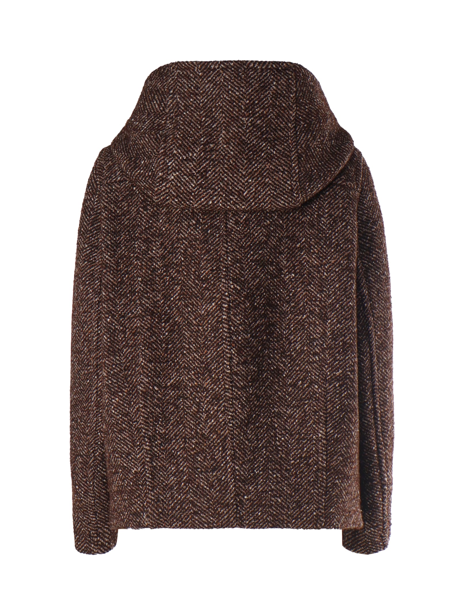 Shop Pinko Montogomery In Blenden Wool In Brown