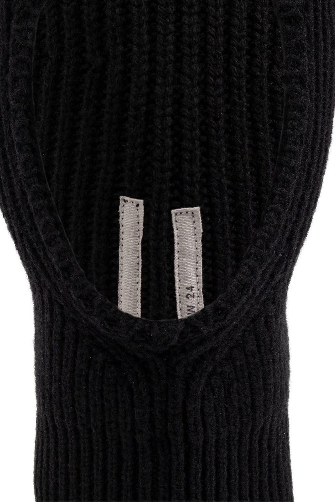 Shop Rick Owens Sphinx Ribbed-knit Balaclava In Black