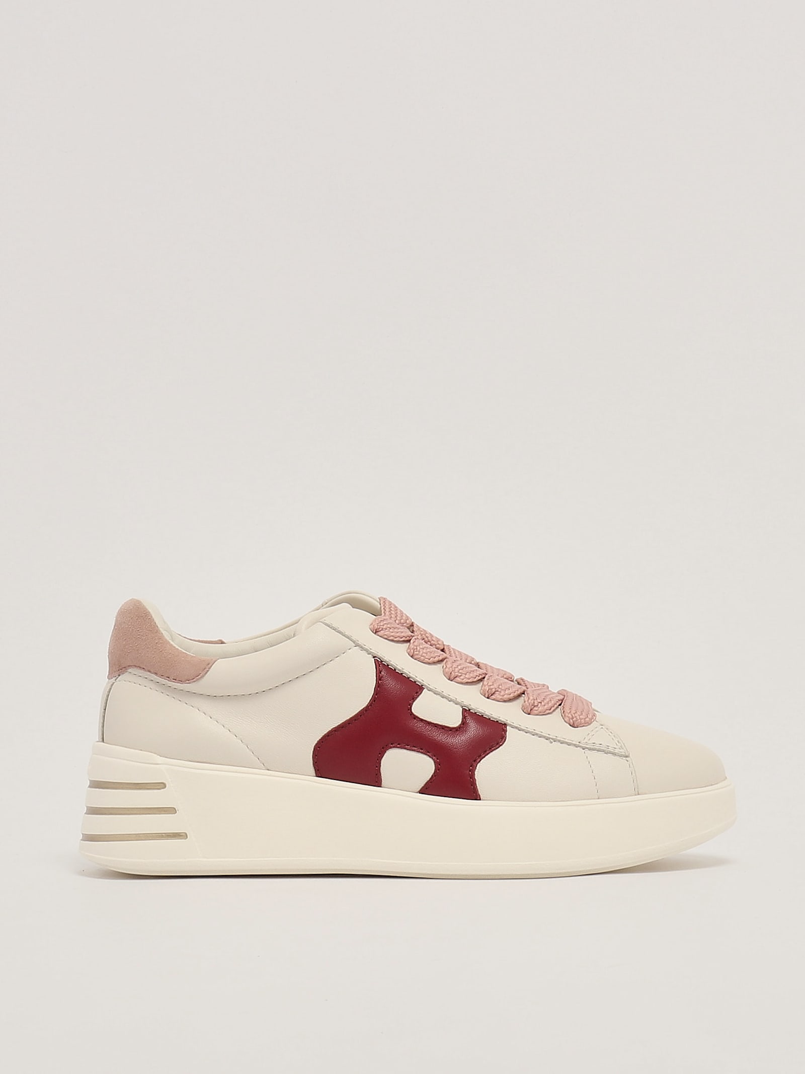 Shop Hogan Rebel H564 Allacciato Sneaker In Burro-bordeaux