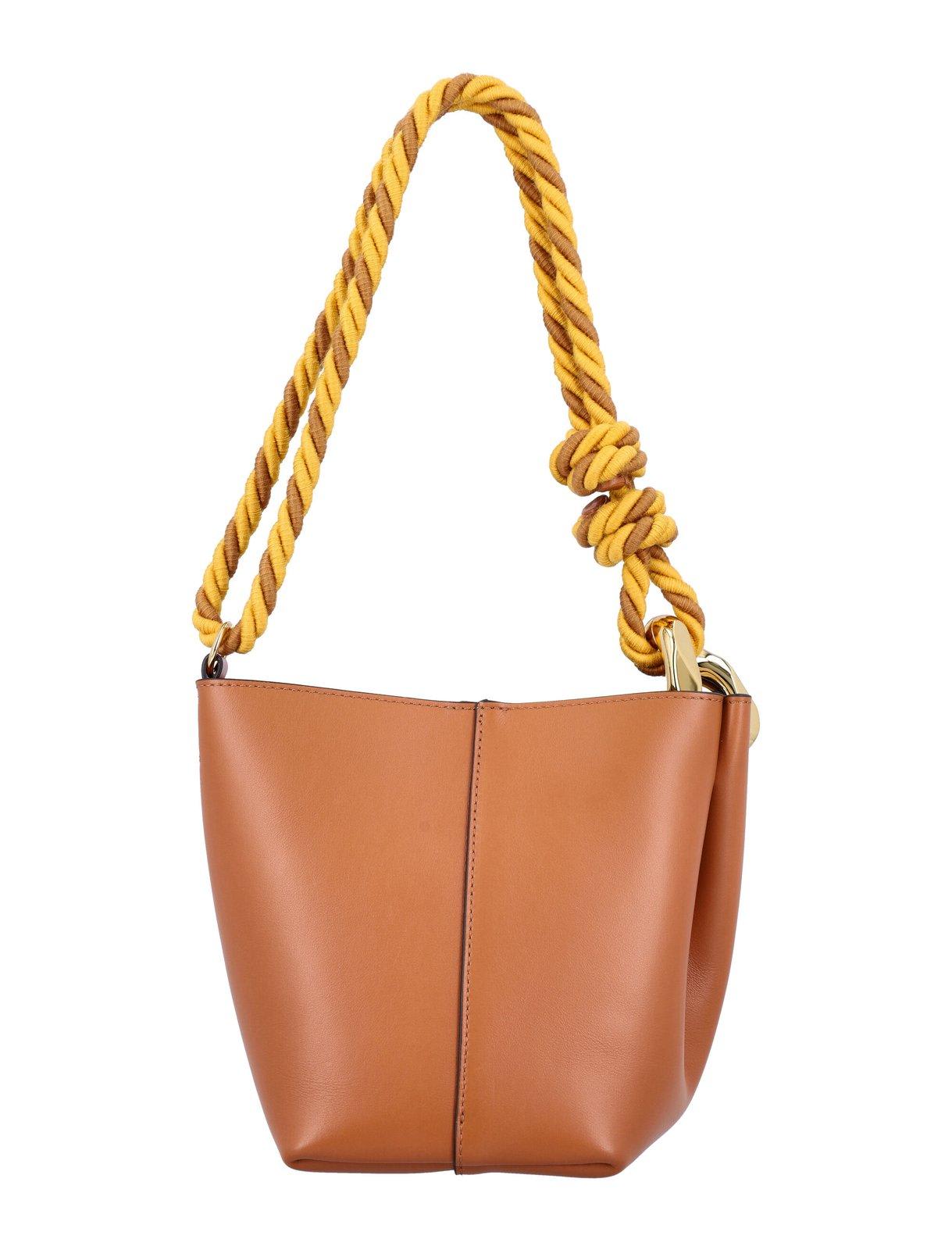 Shop Jw Anderson Jwa Corner Small Bucket Bag In Brown