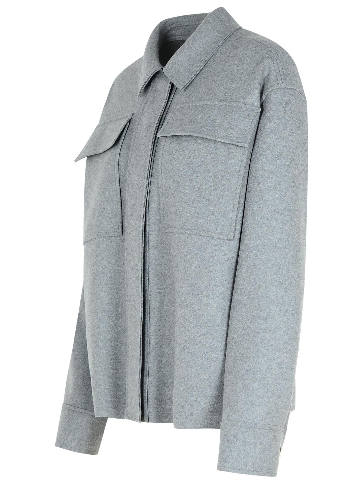 Shop Jil Sander Grey Wool Blend Shirt