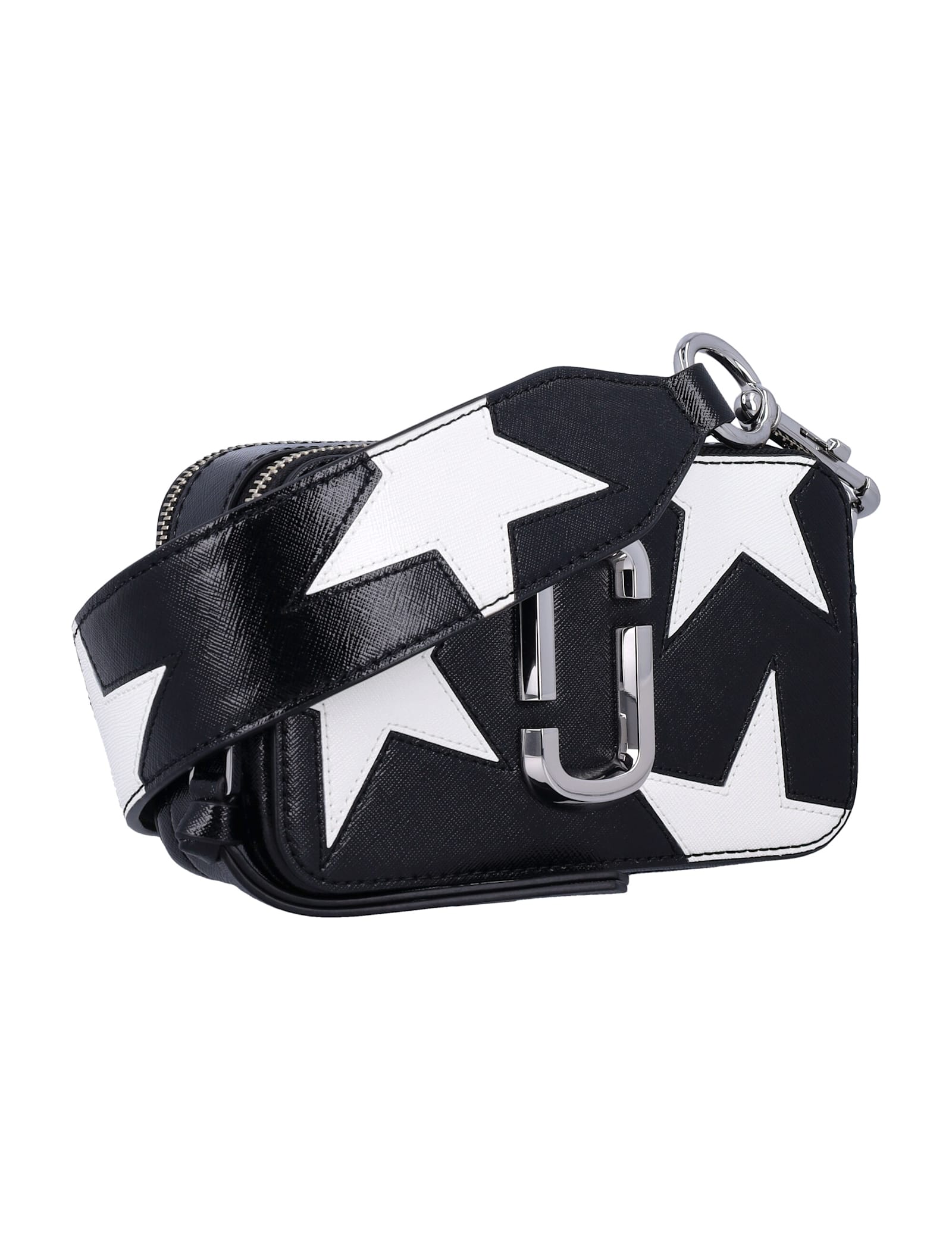 Marc Jacobs The Snapshot Star Crossbody Bag In Black Whhite