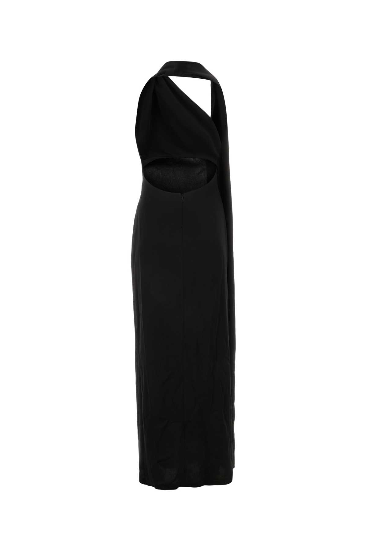 Shop Loewe Black Satin Long Dress