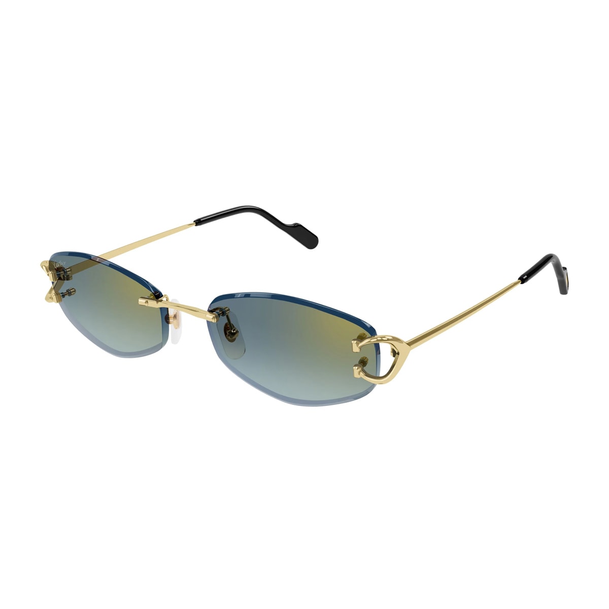Cartier Ct0467s Décor C Classique 003 Gold Green Sunglasses