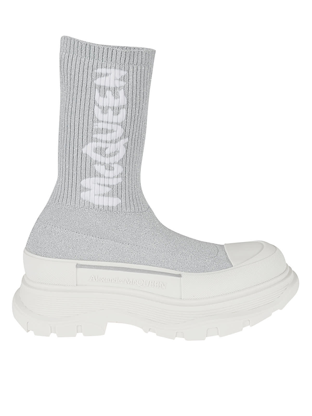 Alexander McQueen Logo Embossed Sock Sneakers