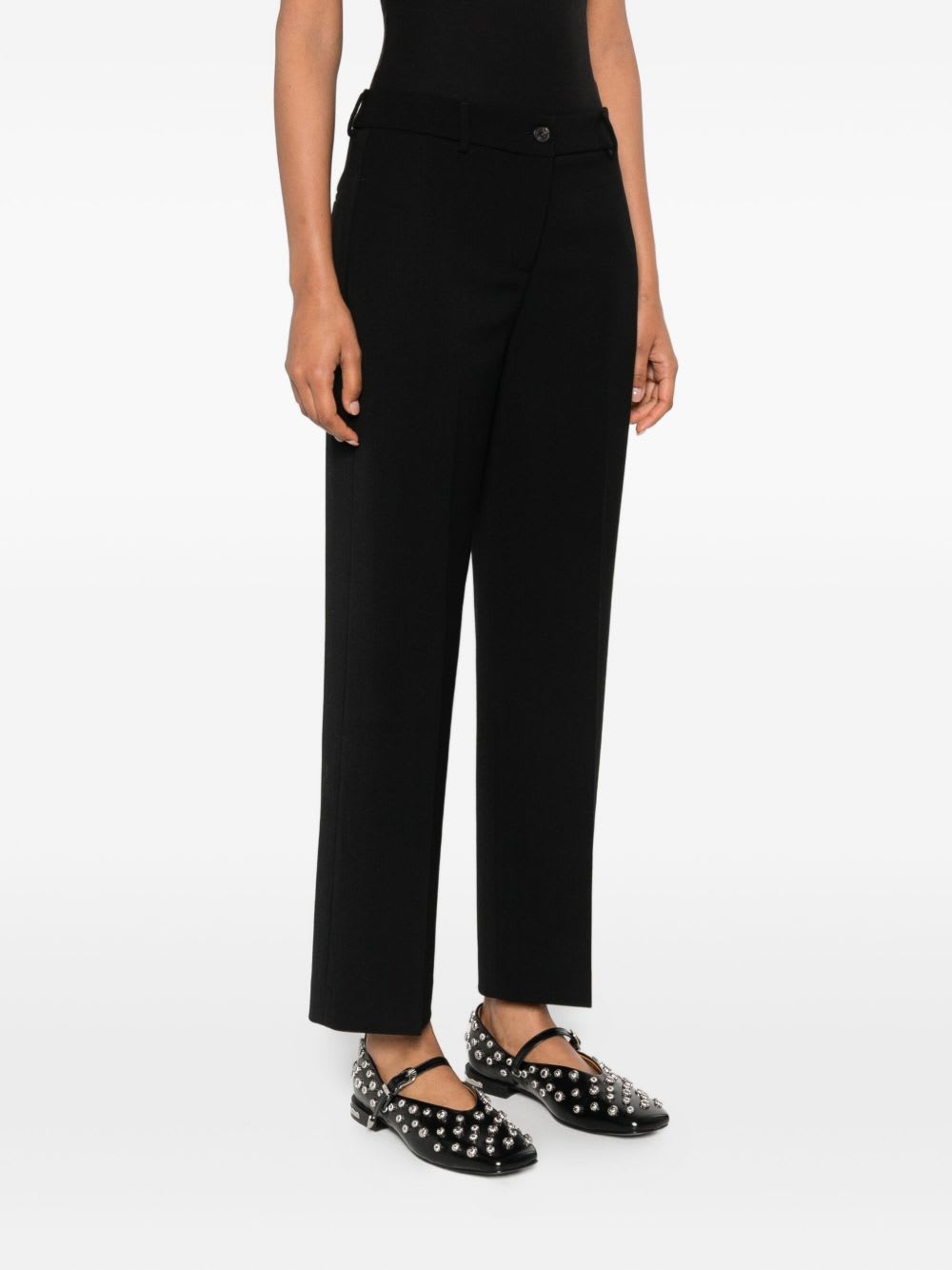 Via Masini 80 Button-fastening Trousers In Black