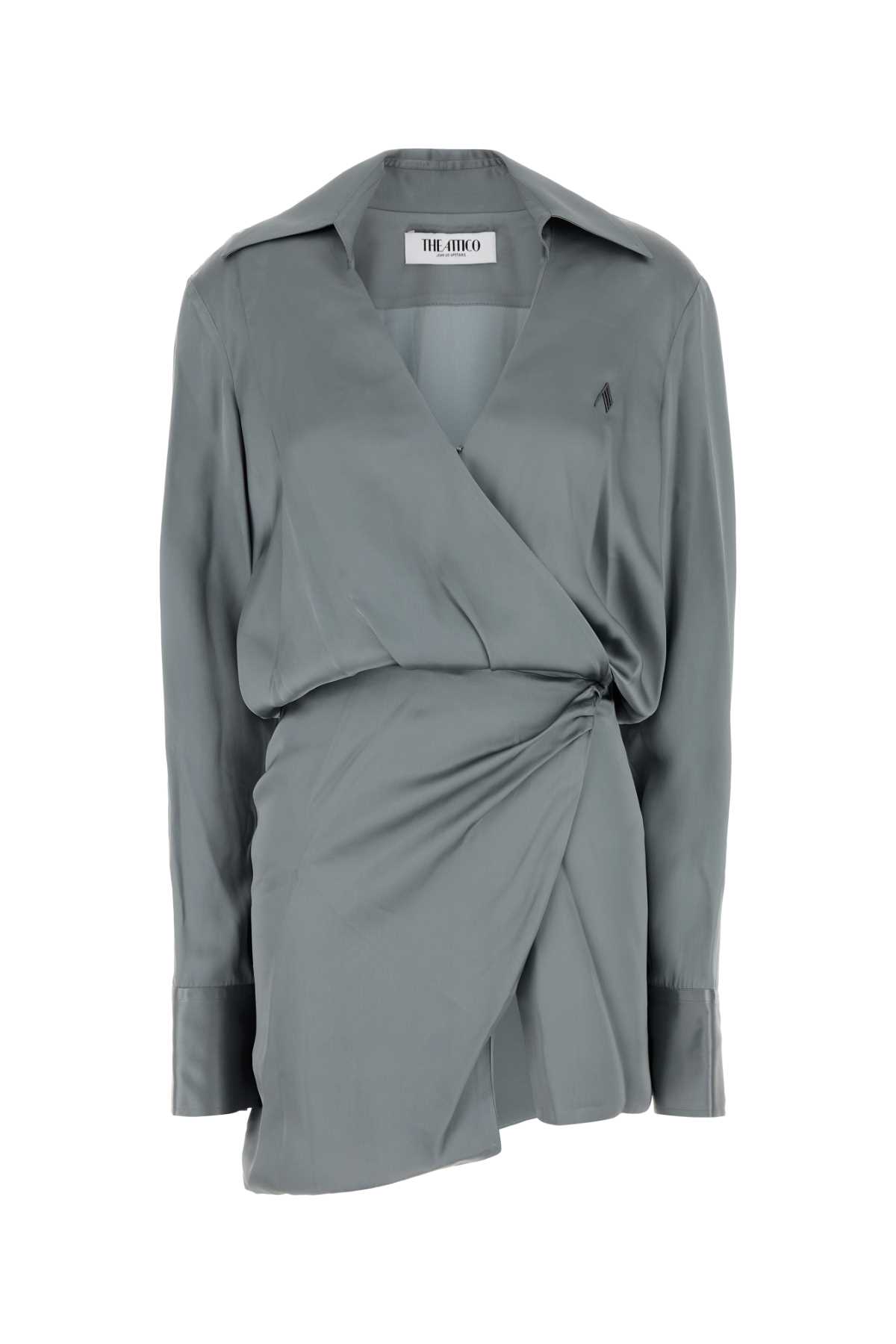 The Attico Grey Satin Mini Dress