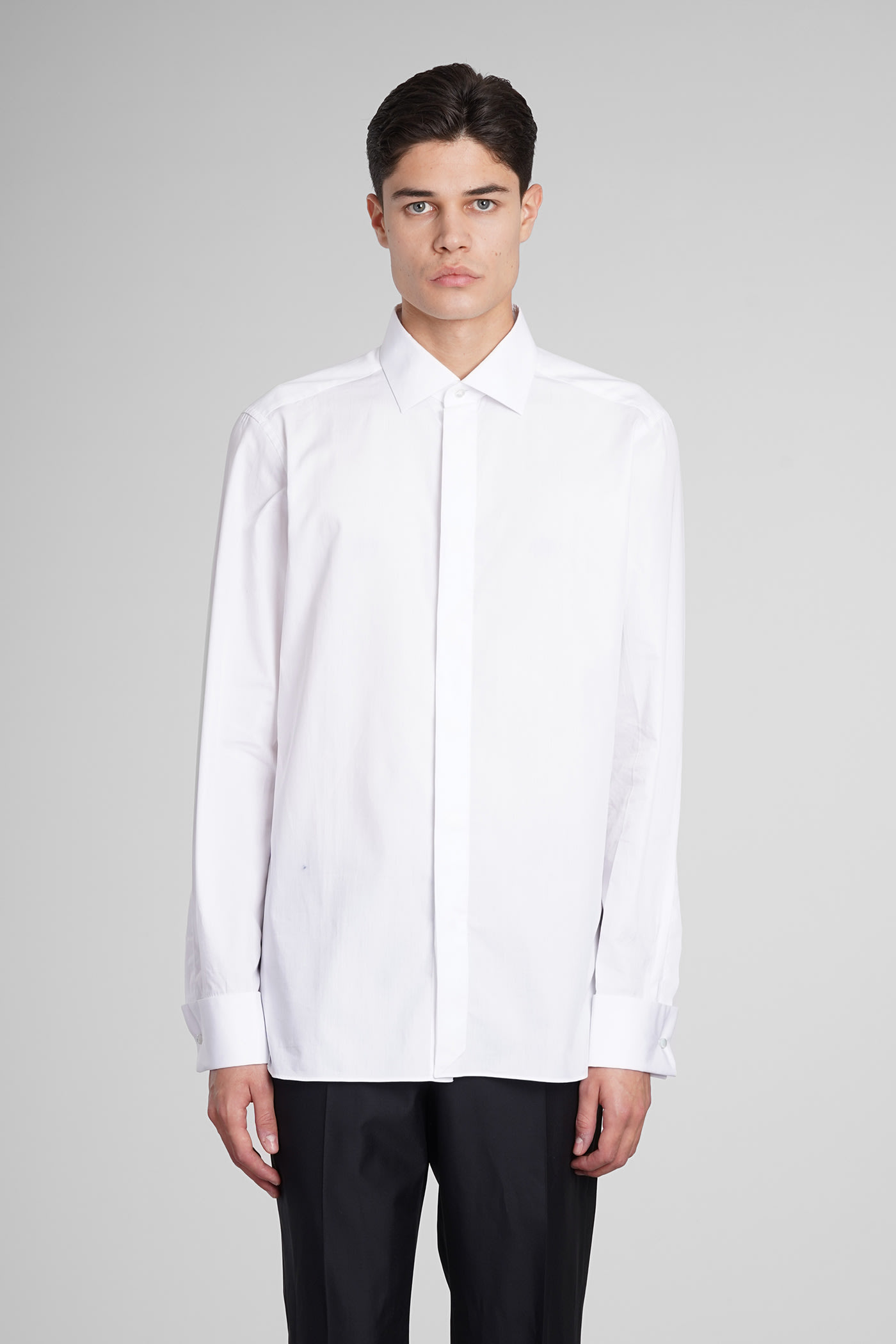 Zegna Shirt In White Cotton