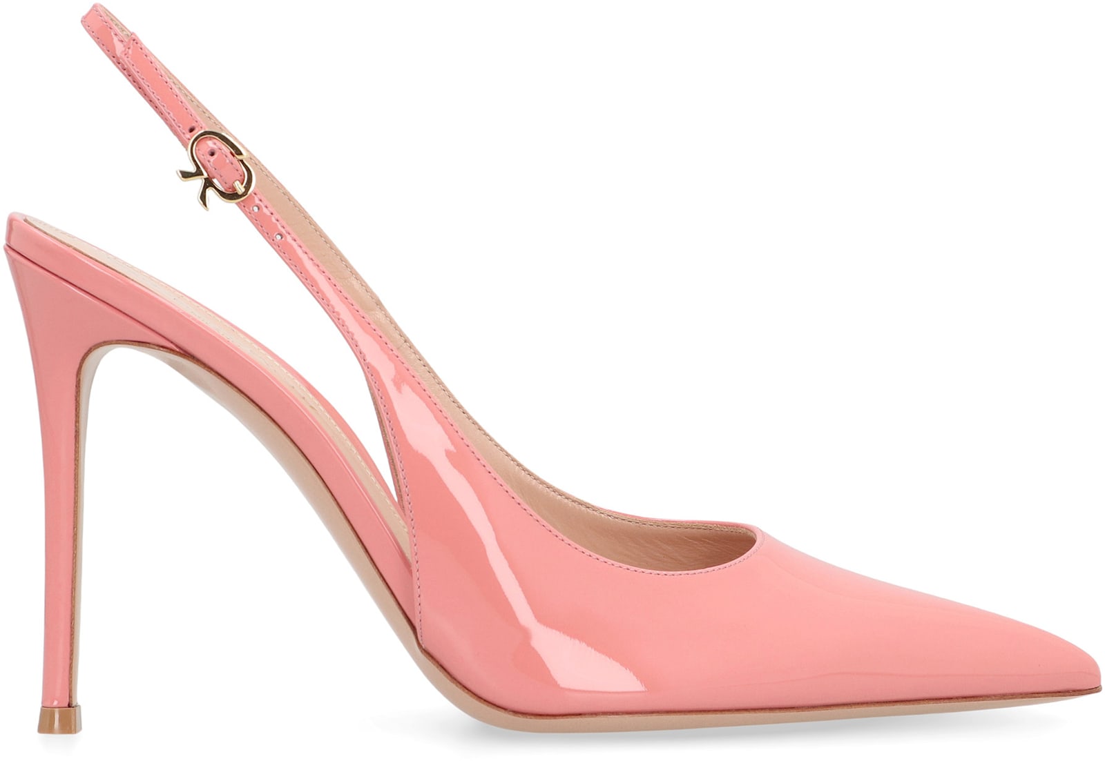 Gianvito Rossi Patent Leather Slingback Pumps In Pink