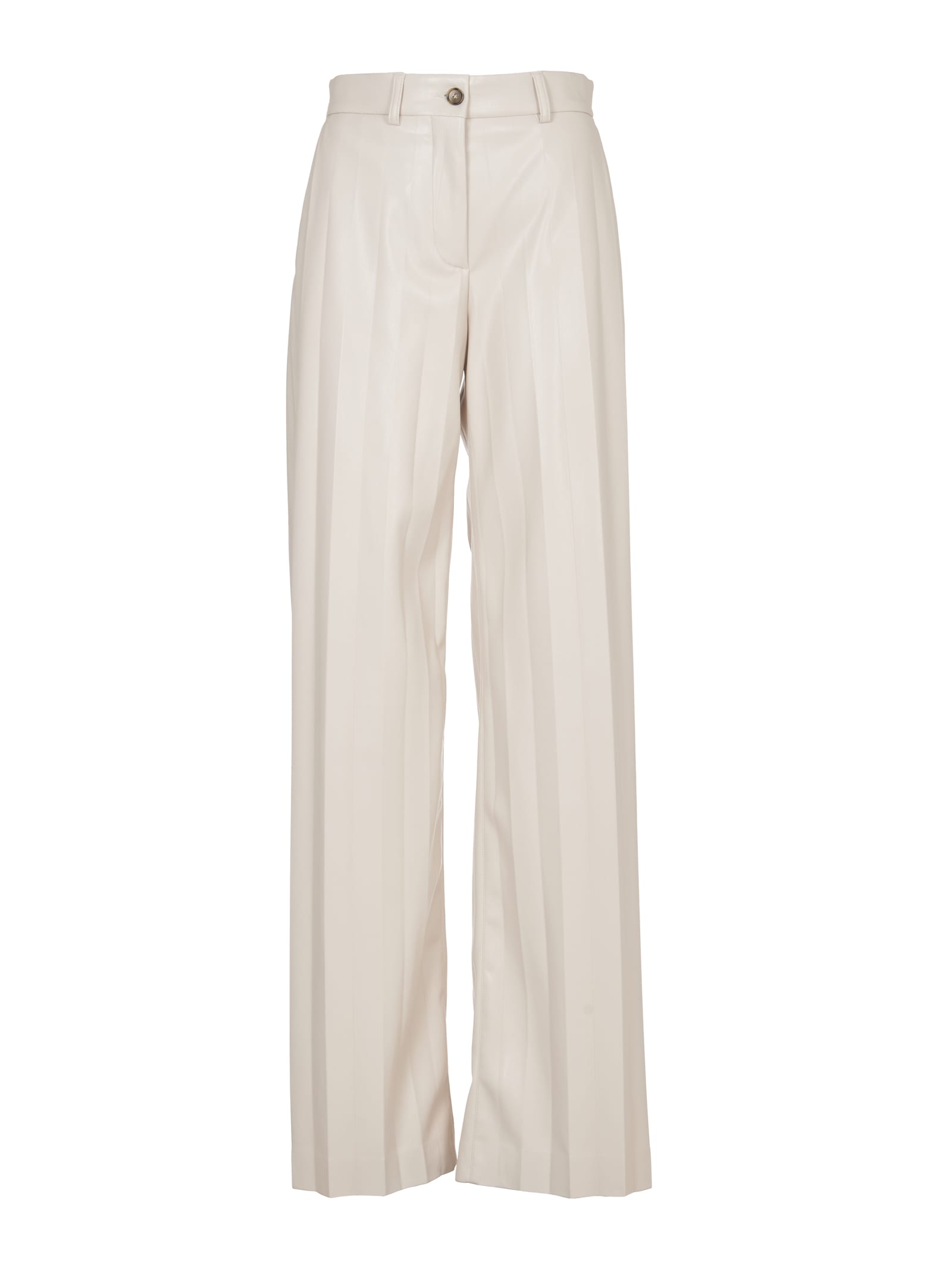 MSGM White Pleated Palazzo Trousers