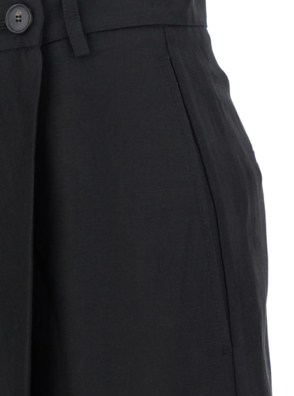 TELA NILLA BLACK SKIRT WITH PENCES ON THE FRONT AND SINGLE SLIT ON THE FRONT IN VISCOSE AND LINEN BLEND W
