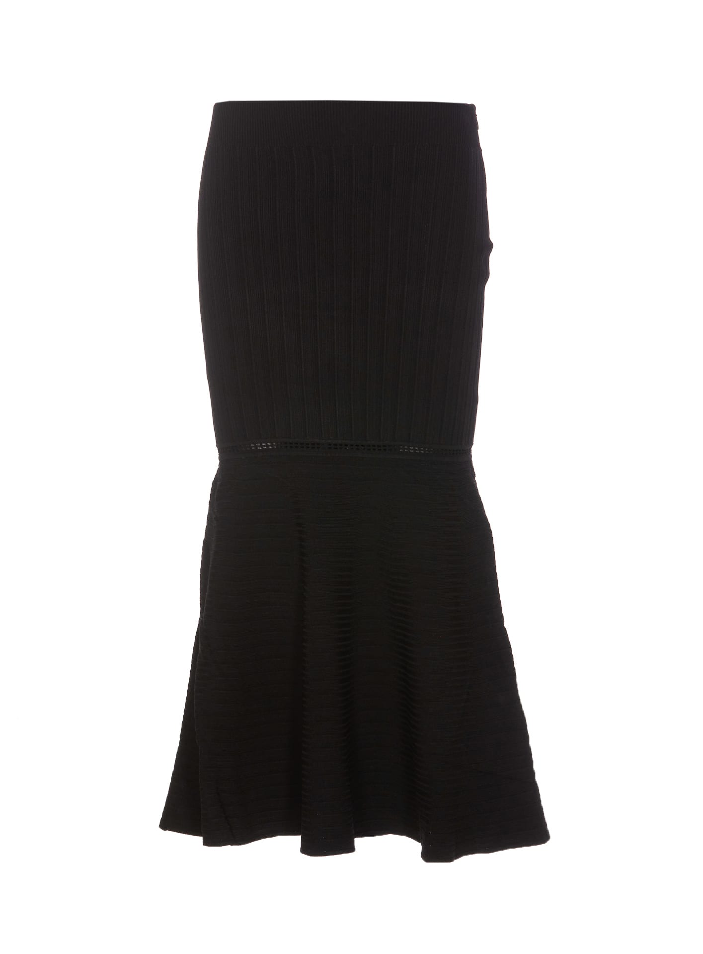 Shop Victoria Beckham Flared Midi Skirt In Black