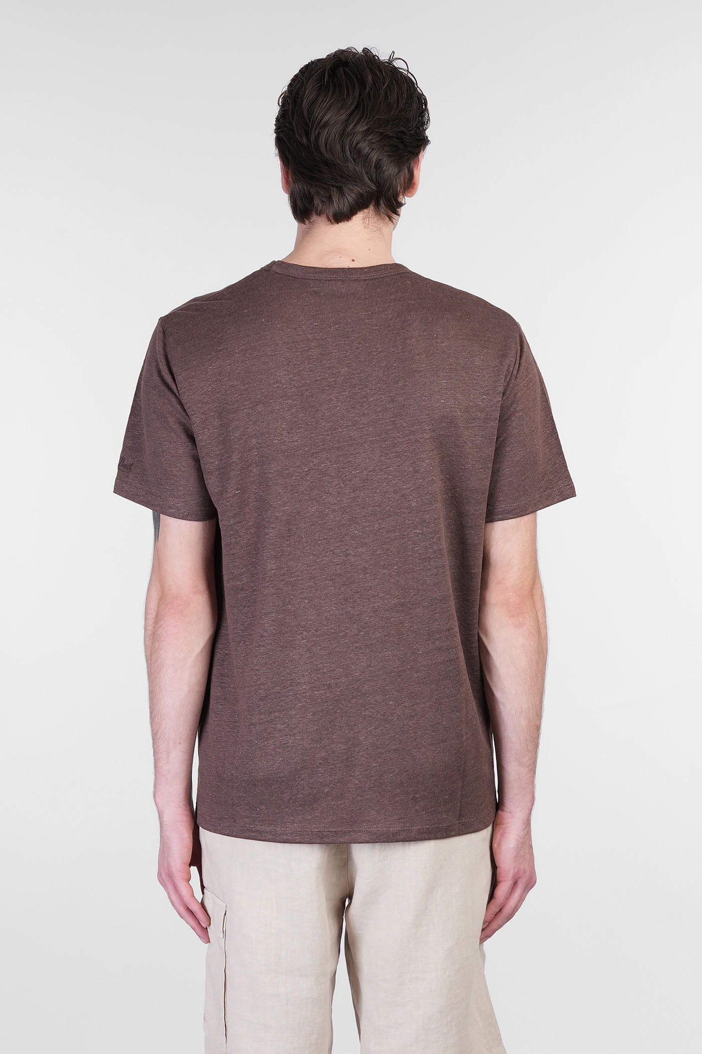 Mc2 Saint Barth Ecstasea N T-shirt In Brown Linen In Brown
