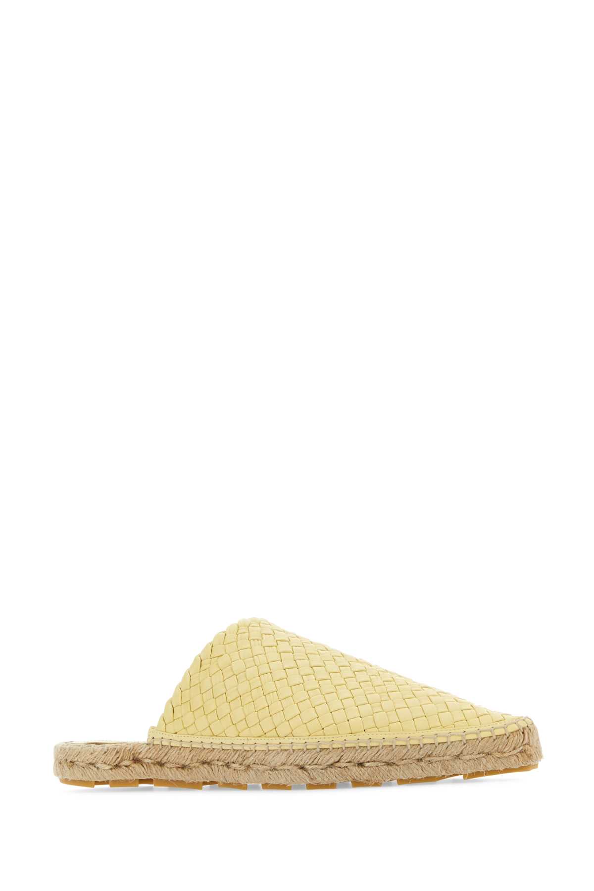 Shop Bottega Veneta Nappa Leather Intreccio Espadrilles In Crema