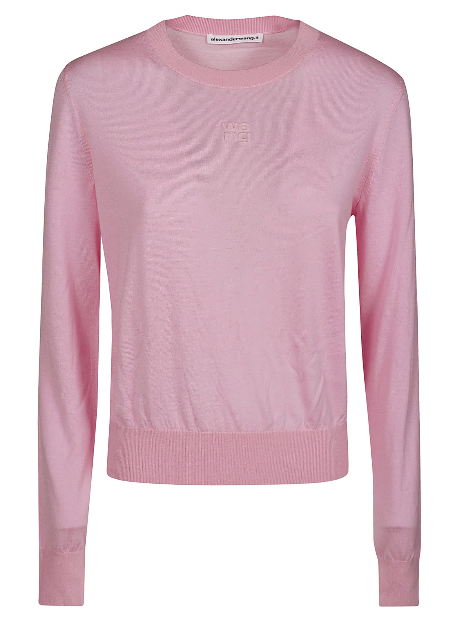 Shop Alexander Wang T Embossed Logo Sweater In Pinkl Pink Lace