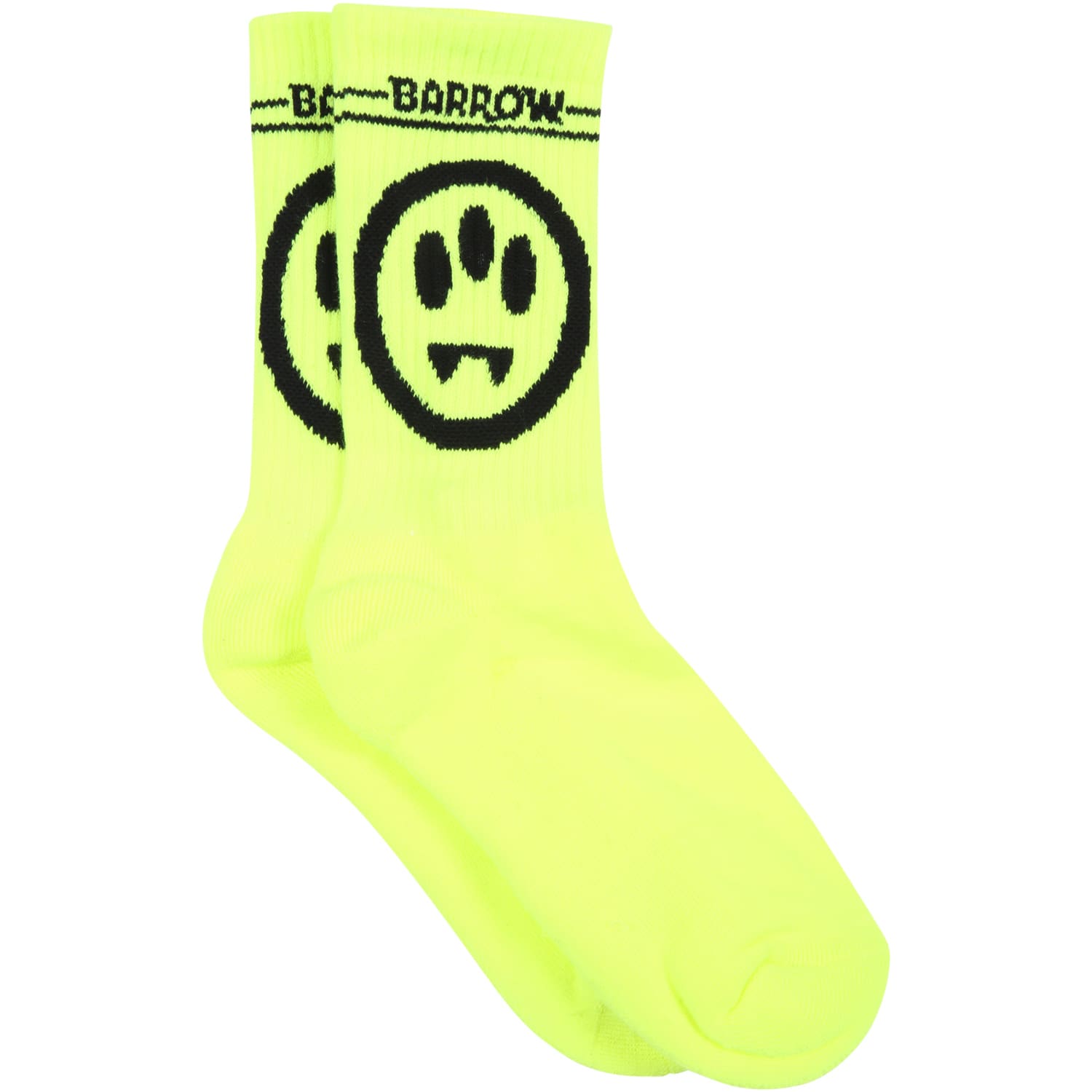 Barrow Neon Yellow Socks For Kids With Logo