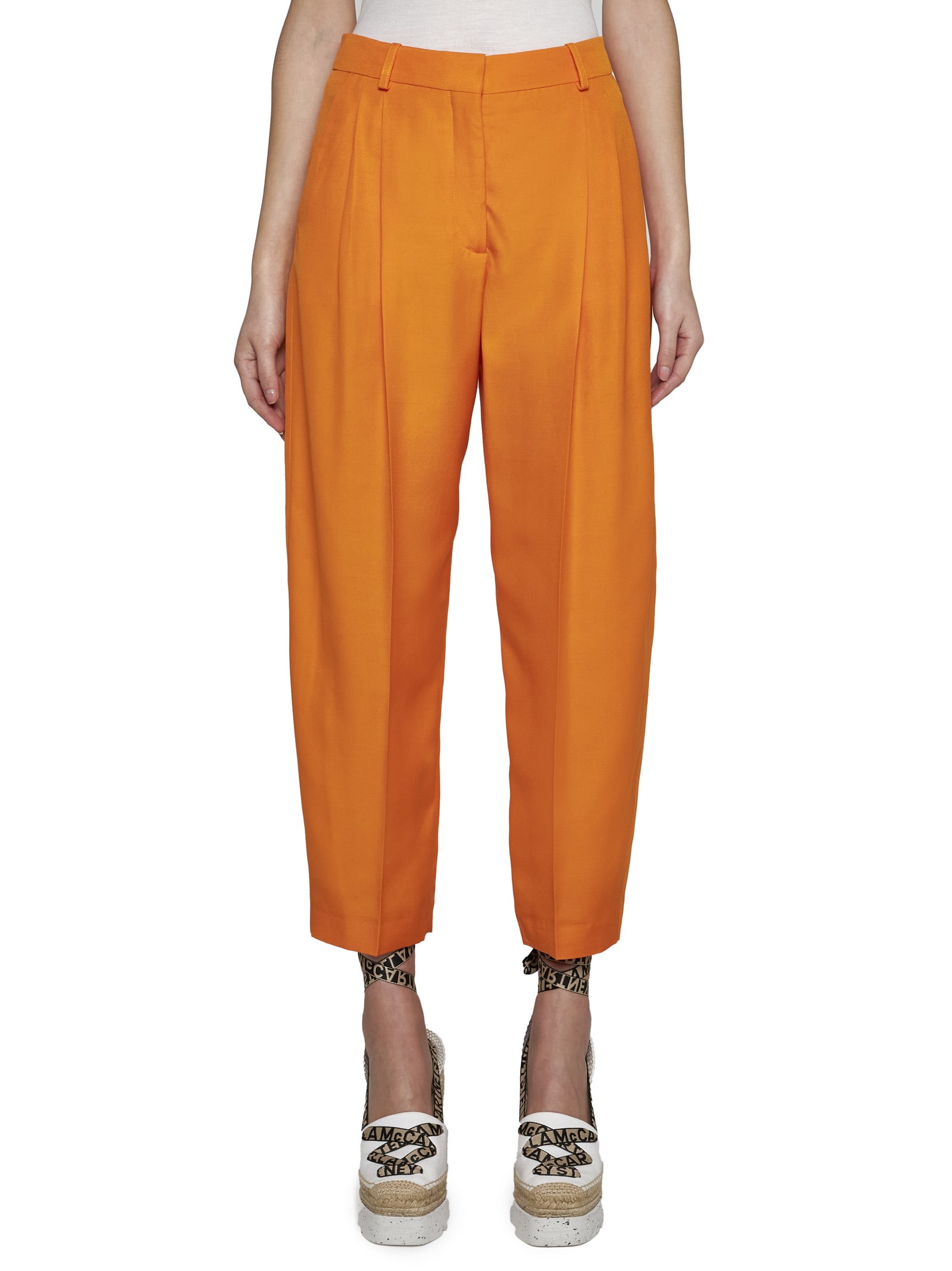 Shop Stella Mccartney Pants In Bright Orange
