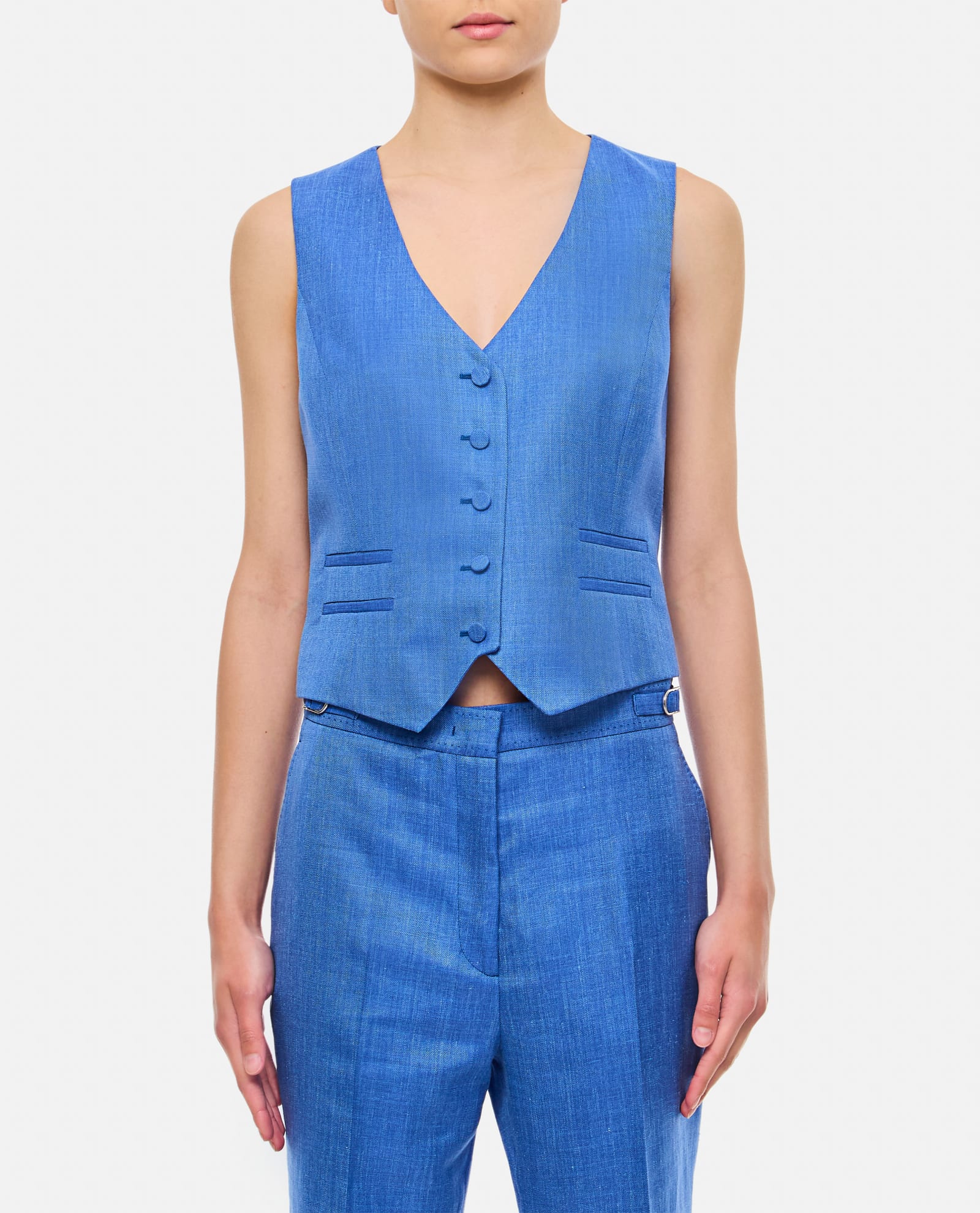 Shop Gabriela Hearst Coleridge Vest In Clear Blue